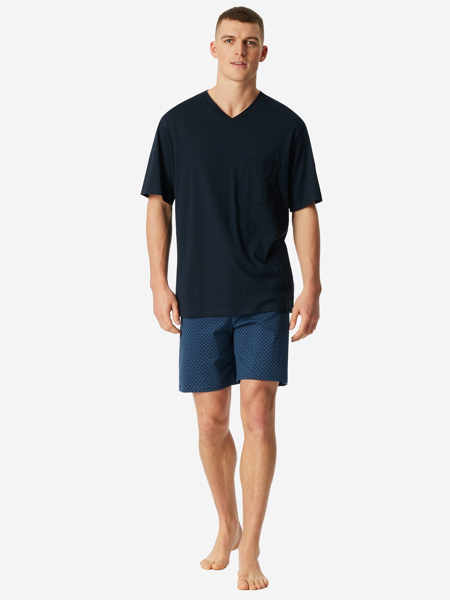 Schiesser Pyjama V-Ausschnitt - Comfort Essentials günstig online kaufen