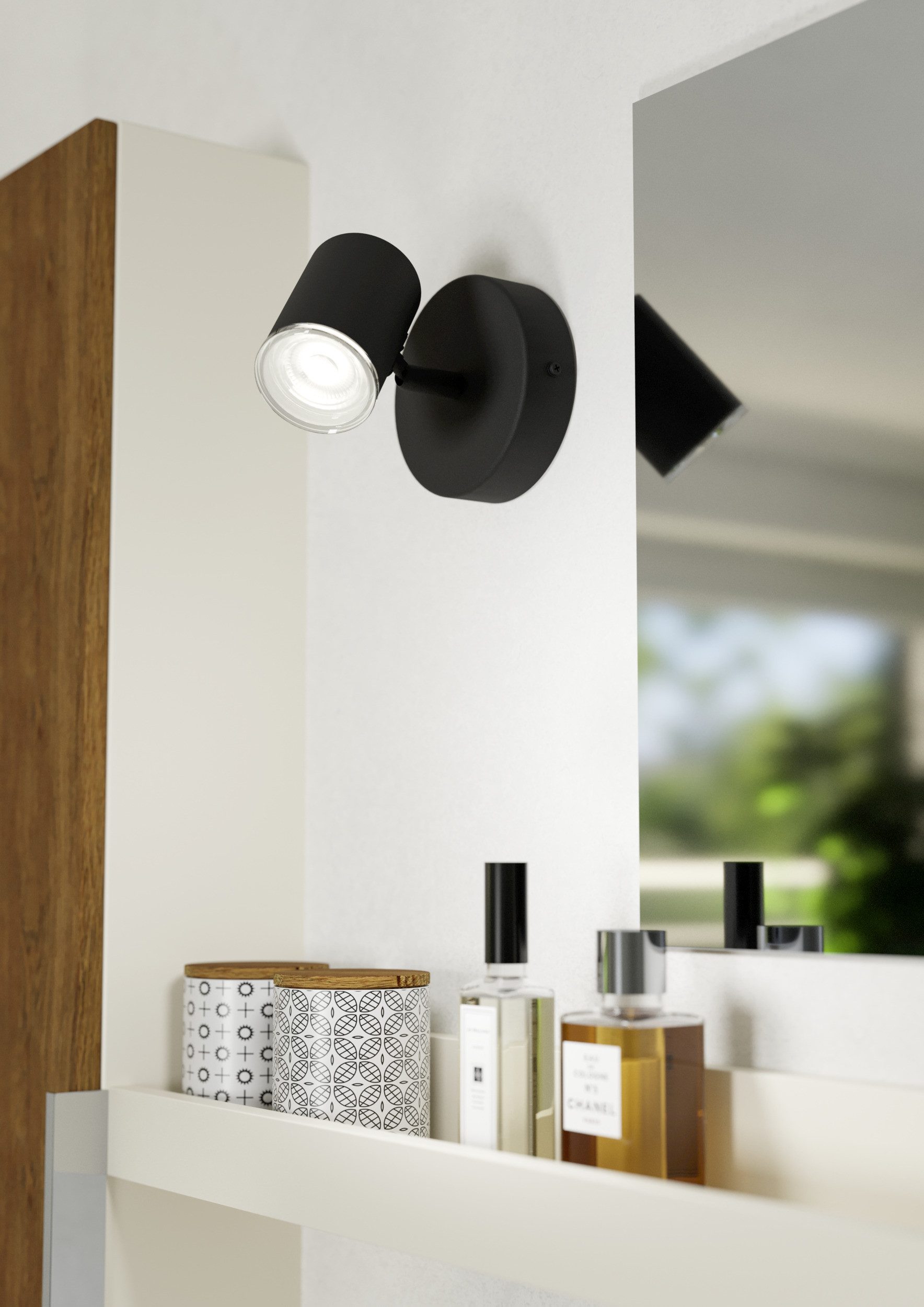 EGLO Deckenleuchte CONSUMA 1 Spotlampe - Stahl - GU10 - 1X5W - IP44, ohne Leuchtmittel, Wandleuchte, Wandspot, schwenkbar, Strahler, L11 x H11,5 x AL13 cm