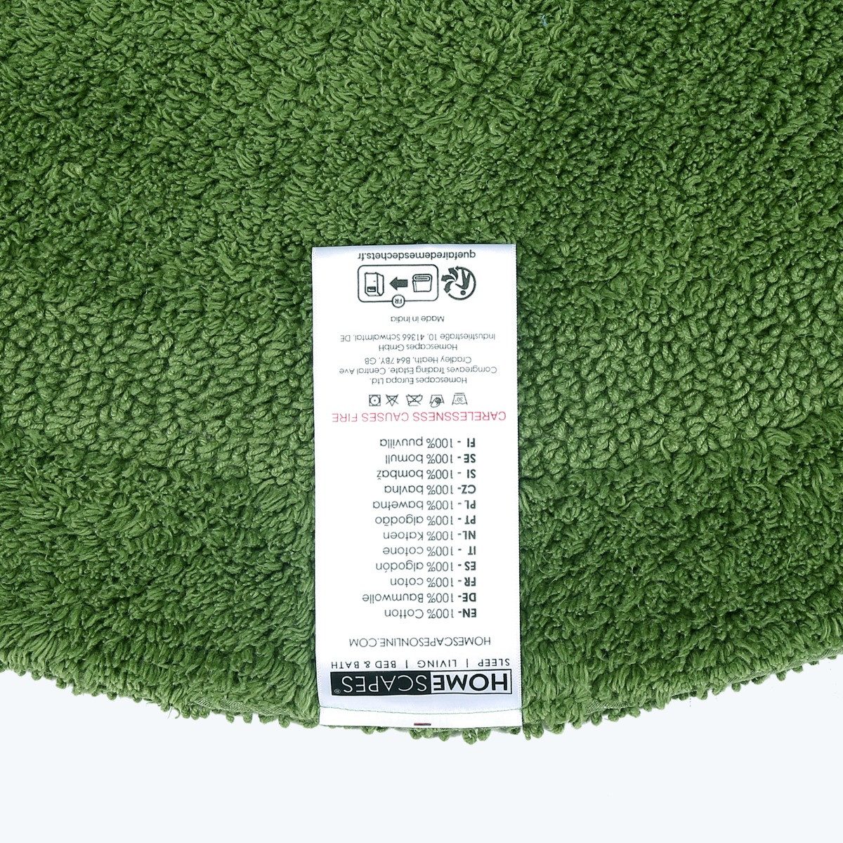 Homescapes Badematte Runde Battematte flaschengrün 80 cm aus 100% Baumwolle günstig online kaufen