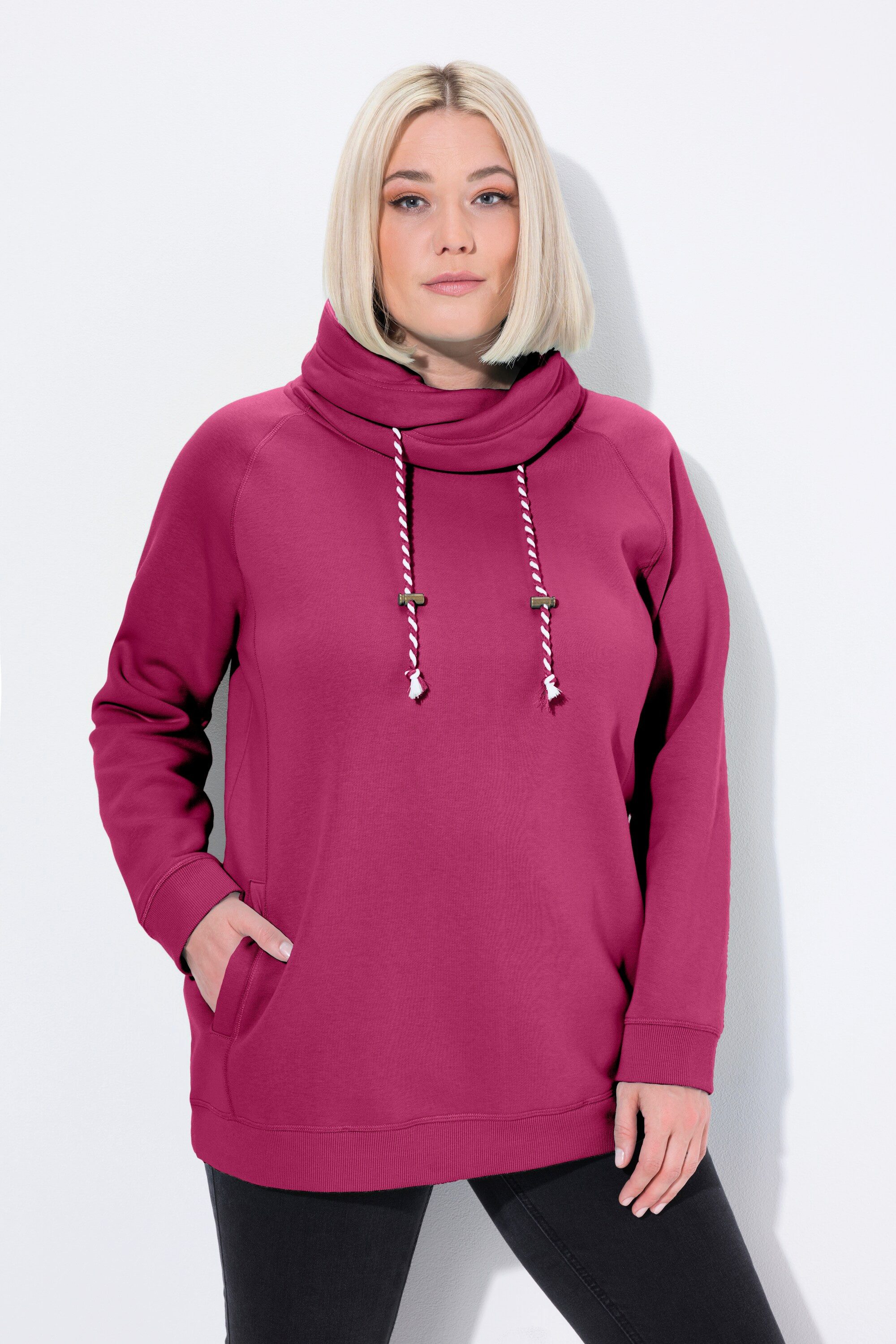 Ulla Popken Sweatshirt Bis 64 Sweatshirt mit Stehkragen Pullover günstig online kaufen