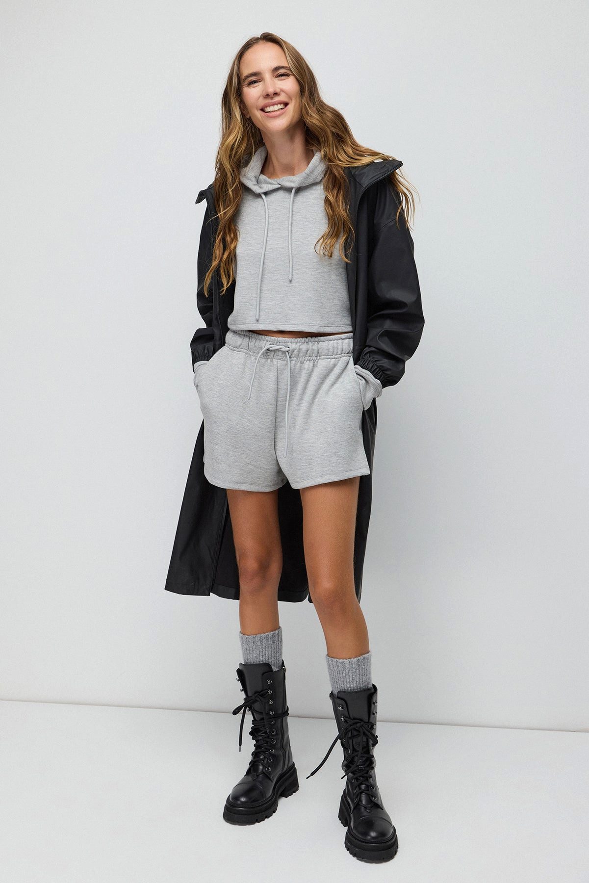 Kapuzensweatshirt Crop Sweatshirt