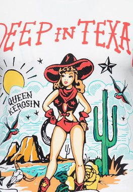 QueenKerosin Print-Shirt Deep in Texas (1-tlg) mit Texas Design