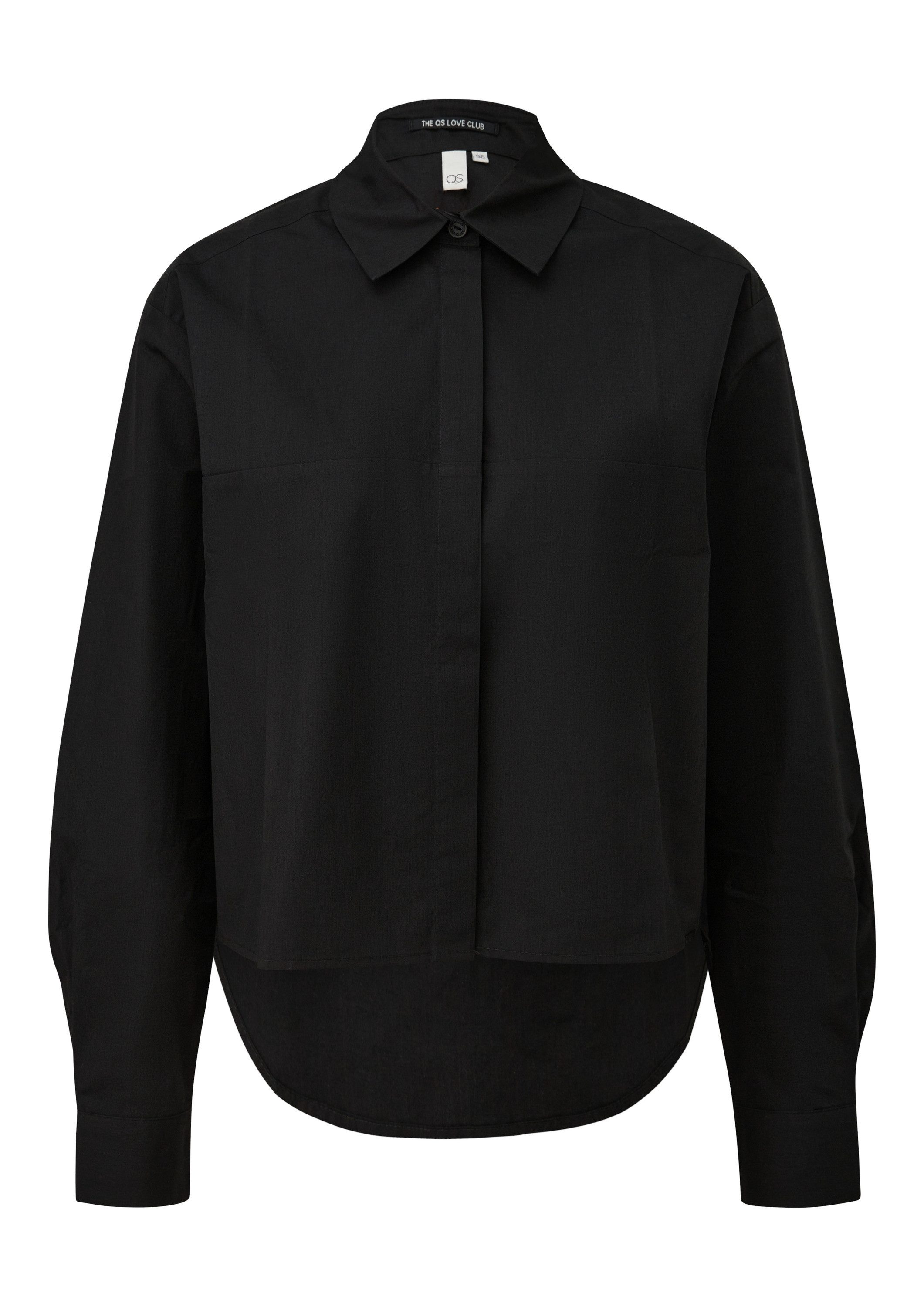 QS Langarmbluse Bluse Durchgeknöpfte Baumwollbluse mit verdeckter Knopfleis günstig online kaufen