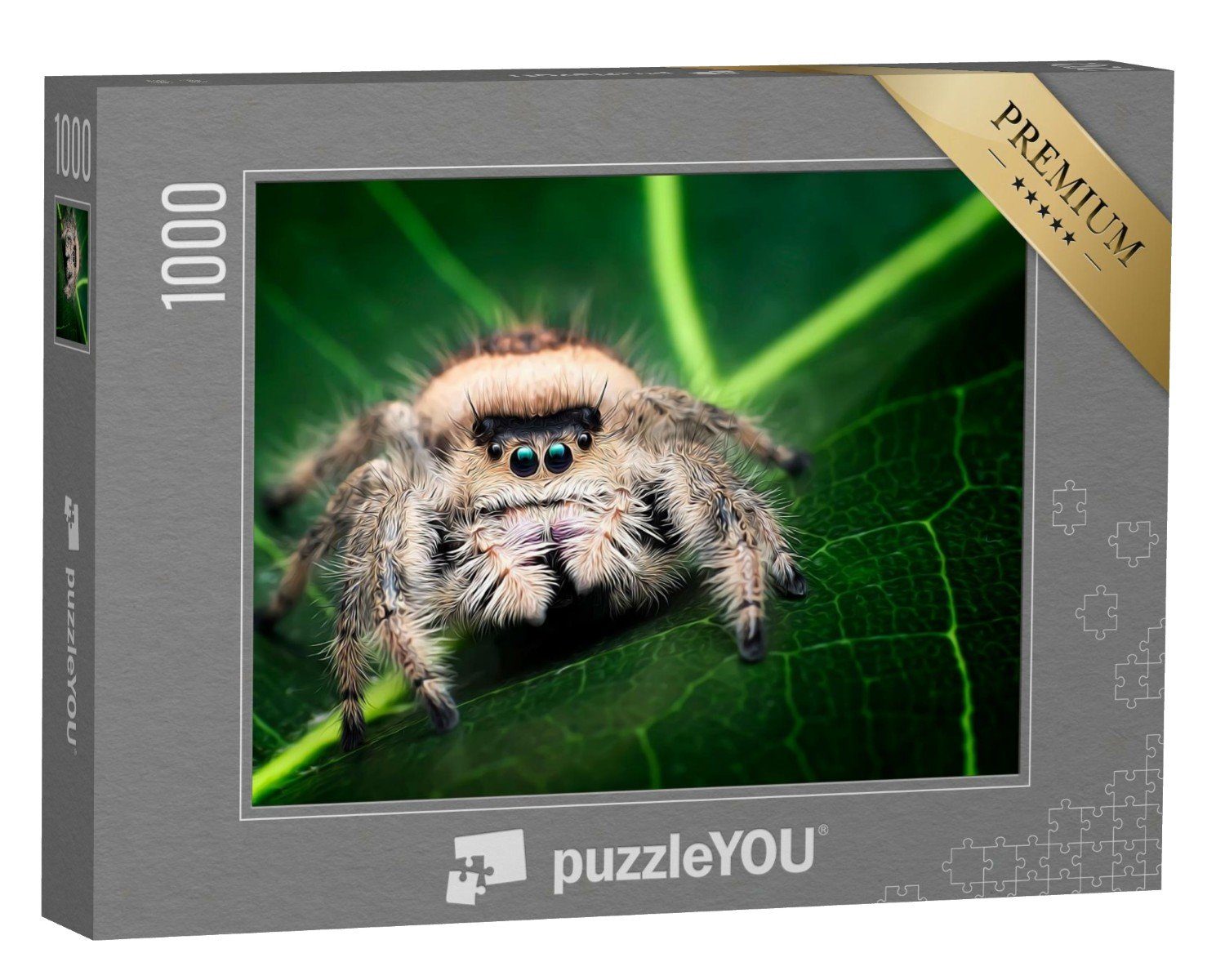 puzzleYOU Puzzle Illustration einer weiblichen Springspinne, 1000 Puzzleteile, puzzleYOU-Kollektionen Spinnen, Insekten & Kleintiere