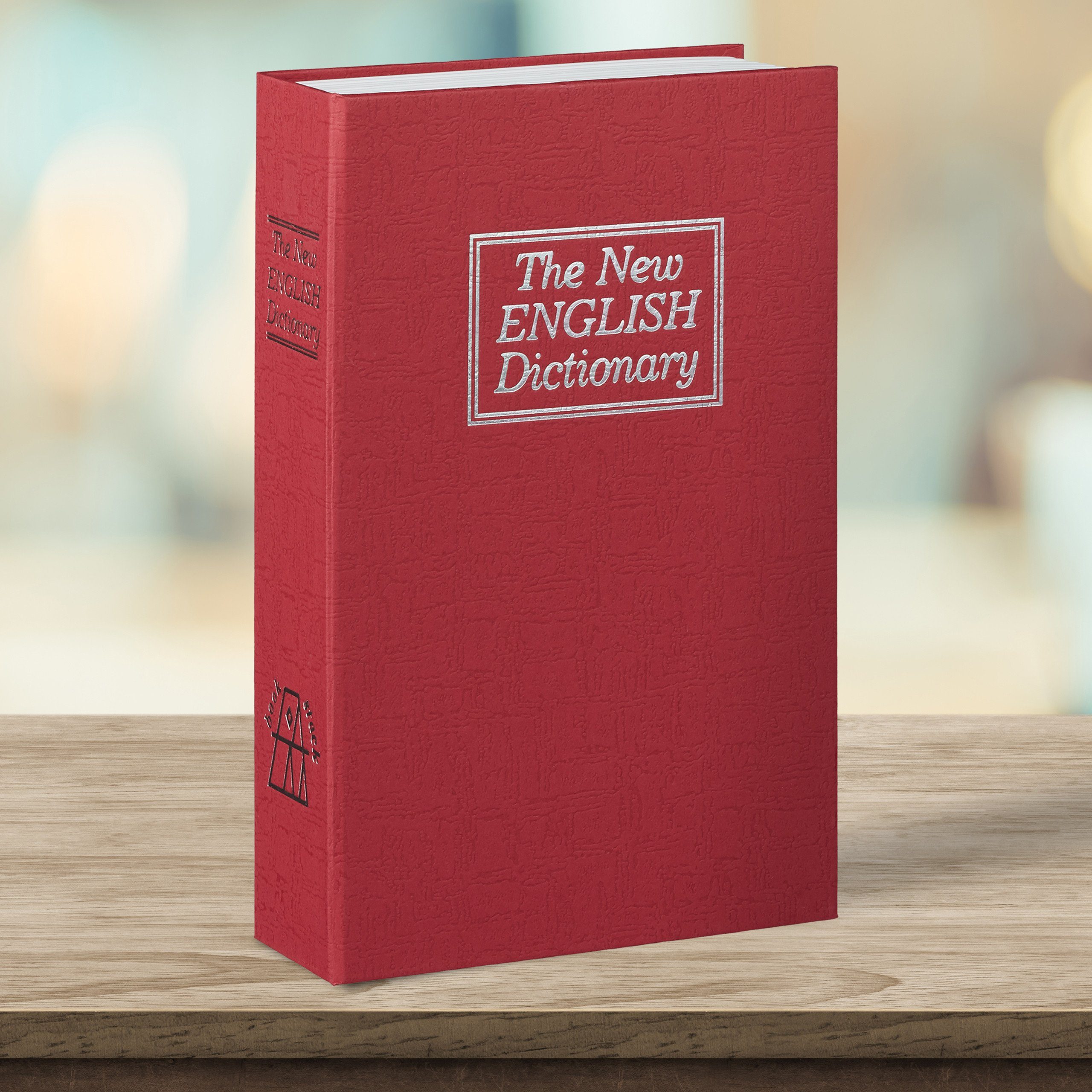 relaxdays Buchtresor groß verschließbar, rot