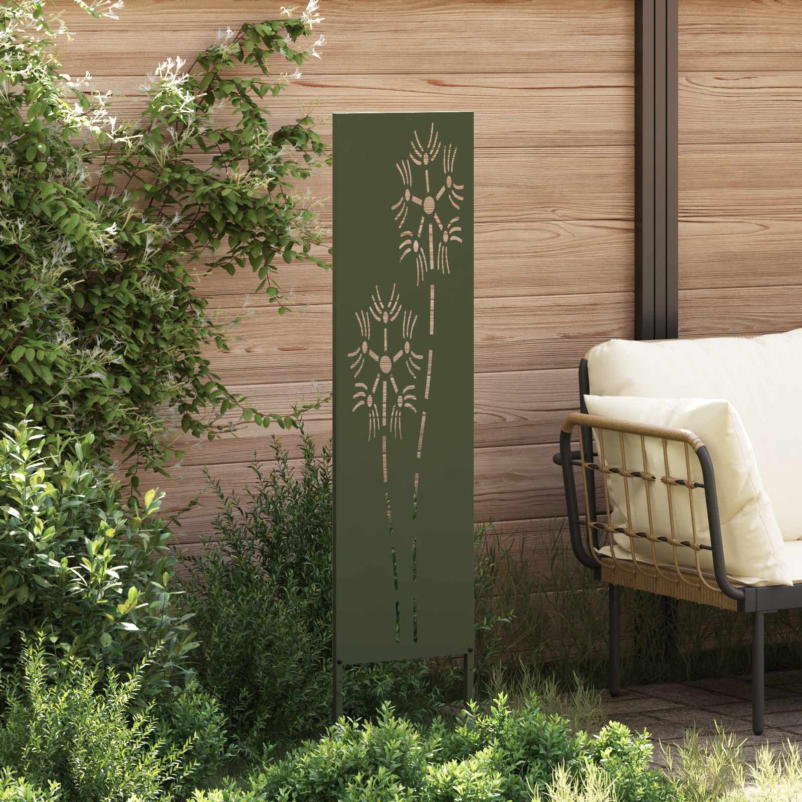 vidaXL Wandbild Garten Sichtschutz-Leinwand Olivgrün 32 x 140 cm, (1 St)