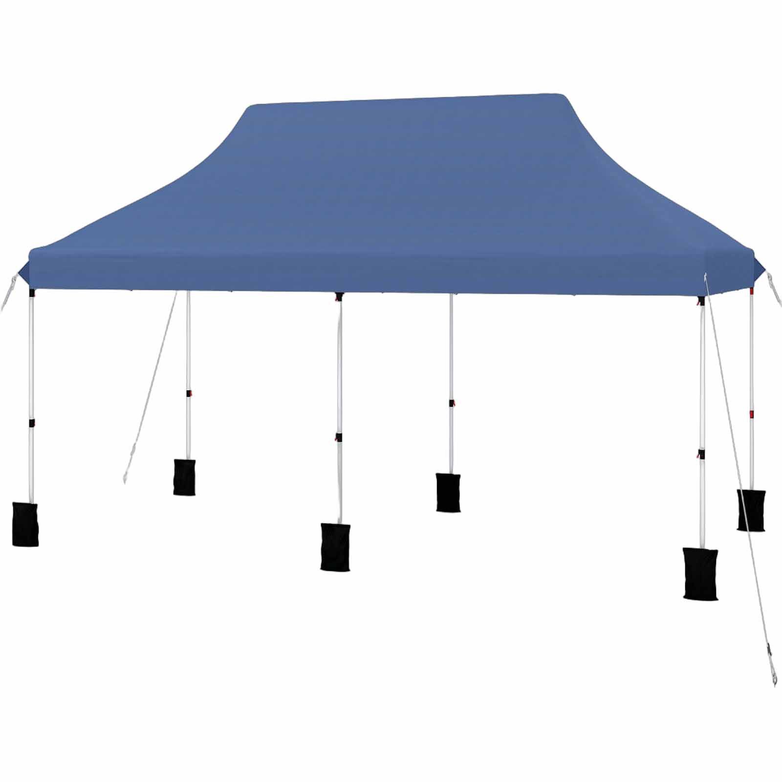 COSTWAY Pavillon, 3x6m höhenverstellbarer Faltpavillon mit Tragetasche