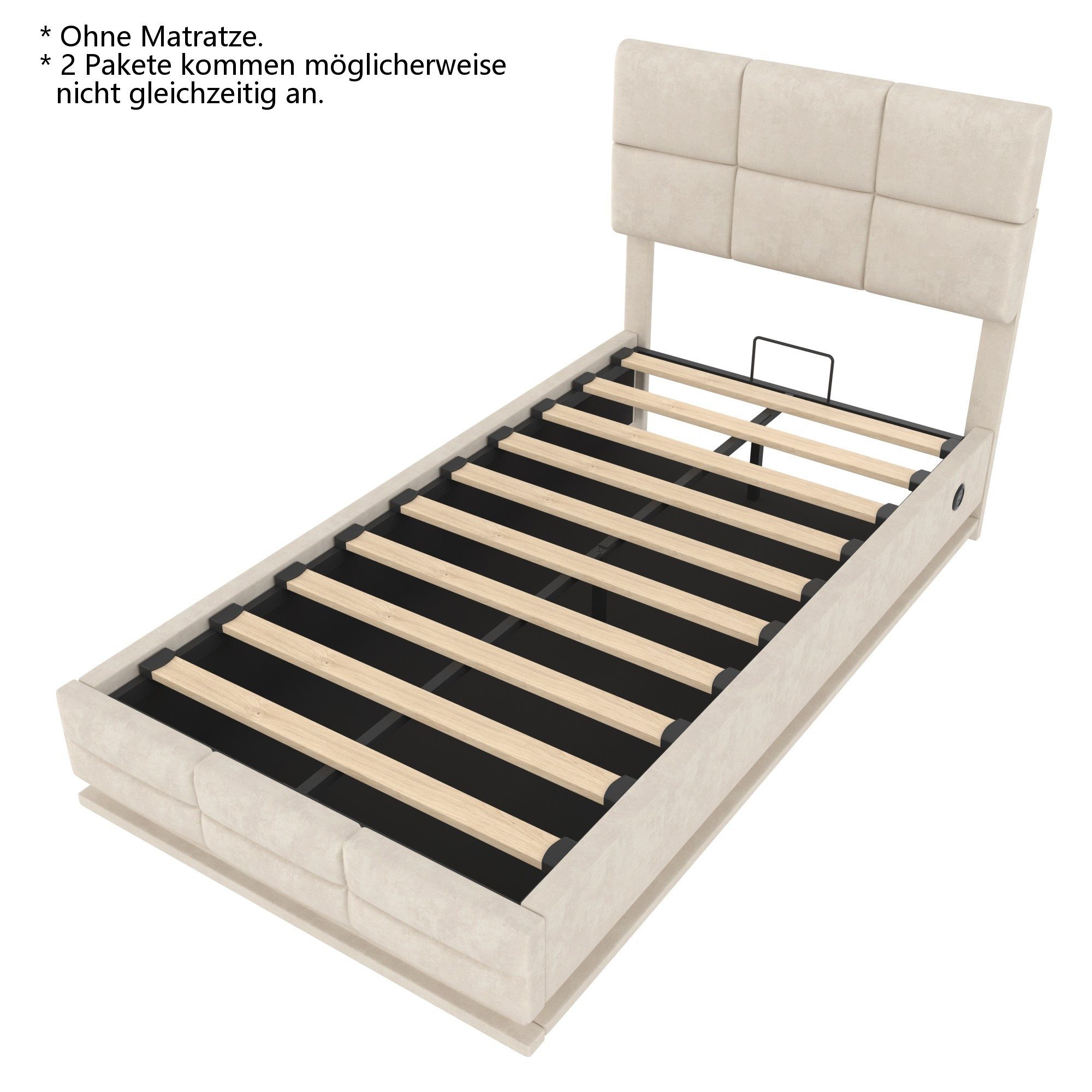 LVHOM Boxbett 90/140/160/180x200 cm mit LED, USB, Typ C-Ladeanschluss, Bett günstig online kaufen