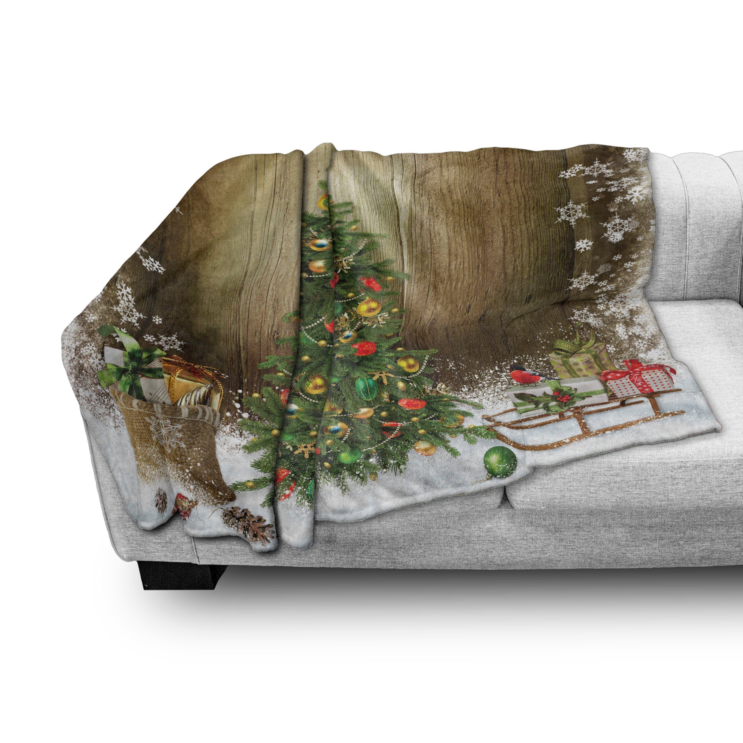 Wohndecke Gemütlicher Weihnachten Tree und Abakuhaus, Pine den Presents für Plüsch Außenbereich, Innen