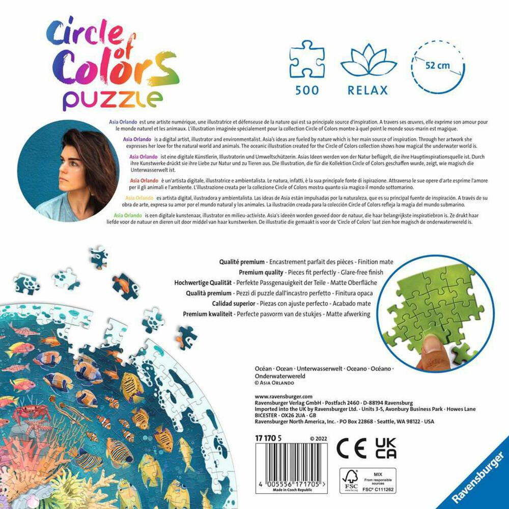 Ravensburger Puzzle Circle of Colors - Ocean & Submarine, 500 Puzzleteile