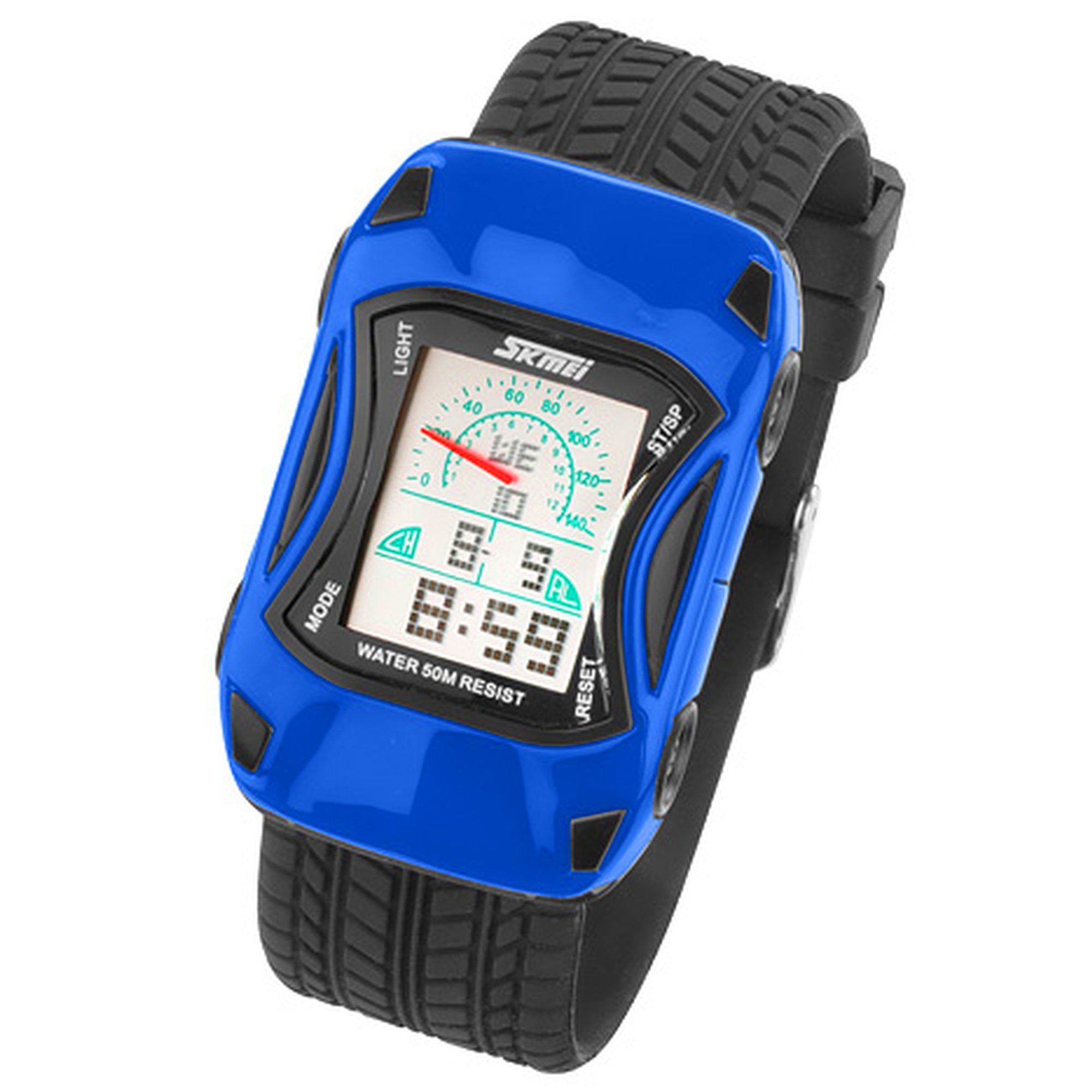 Taffstyle Quarzuhr Kinder Armbanduhr Silikon Auto Digital Alarm Uhr, Jungen Quartz Stoppuhr Sportuhr Kinderuhr Farbige Lernuhr Silikonuhr