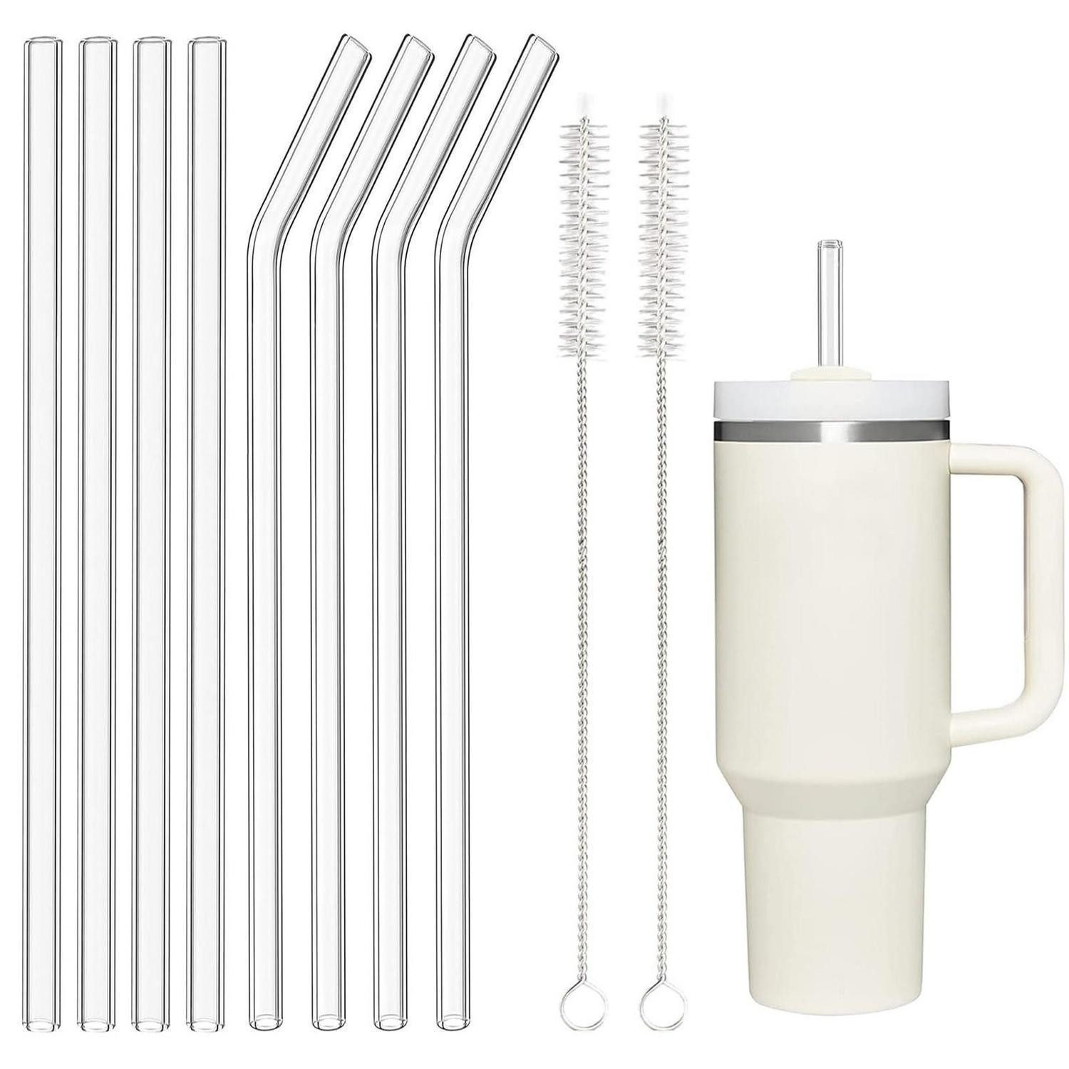 LuxusKollektion Trinkhalme Glasstrohhalm Set 8st. f. Stanley Cup 31cm