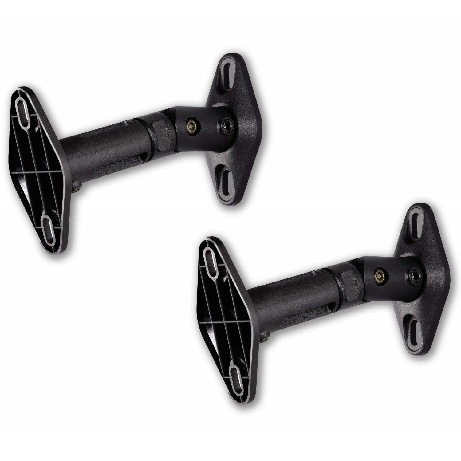 Hama Lautsprecher-Wandhalterung 2x Lautsprecher-Halterung Paar verstellbar Schwarz, (Wand-Halterung Boxen Wand-Halter Lautsprecher-Wandhalterung)