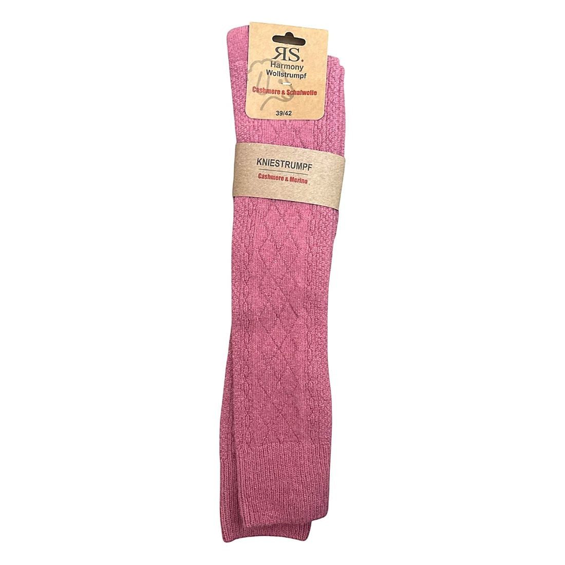 Riese Kniestrümpfe Damen Kniestrümpfe aus Merino und Cashmere (Packung, 1 Paar) mit eingestricktem Muster