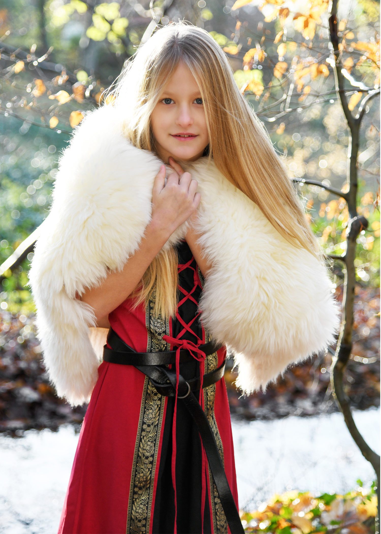 Battle Merchant Burgfräulein-Kostüm Kinder Fantasy-Mittelalterkleid rot-schwarz "Eleanor"