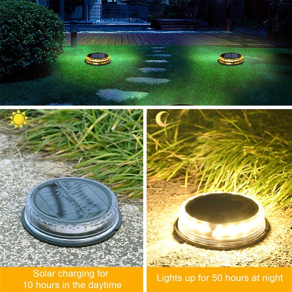 LED LED Rutaqian Stück, Wegeleuchten Für Solarlampen Gartenlicht Warmweiß, LED Solar, 1 fest bunt Außen Gartenlampe integriert, Tageslichtweiß, Solarleuchte