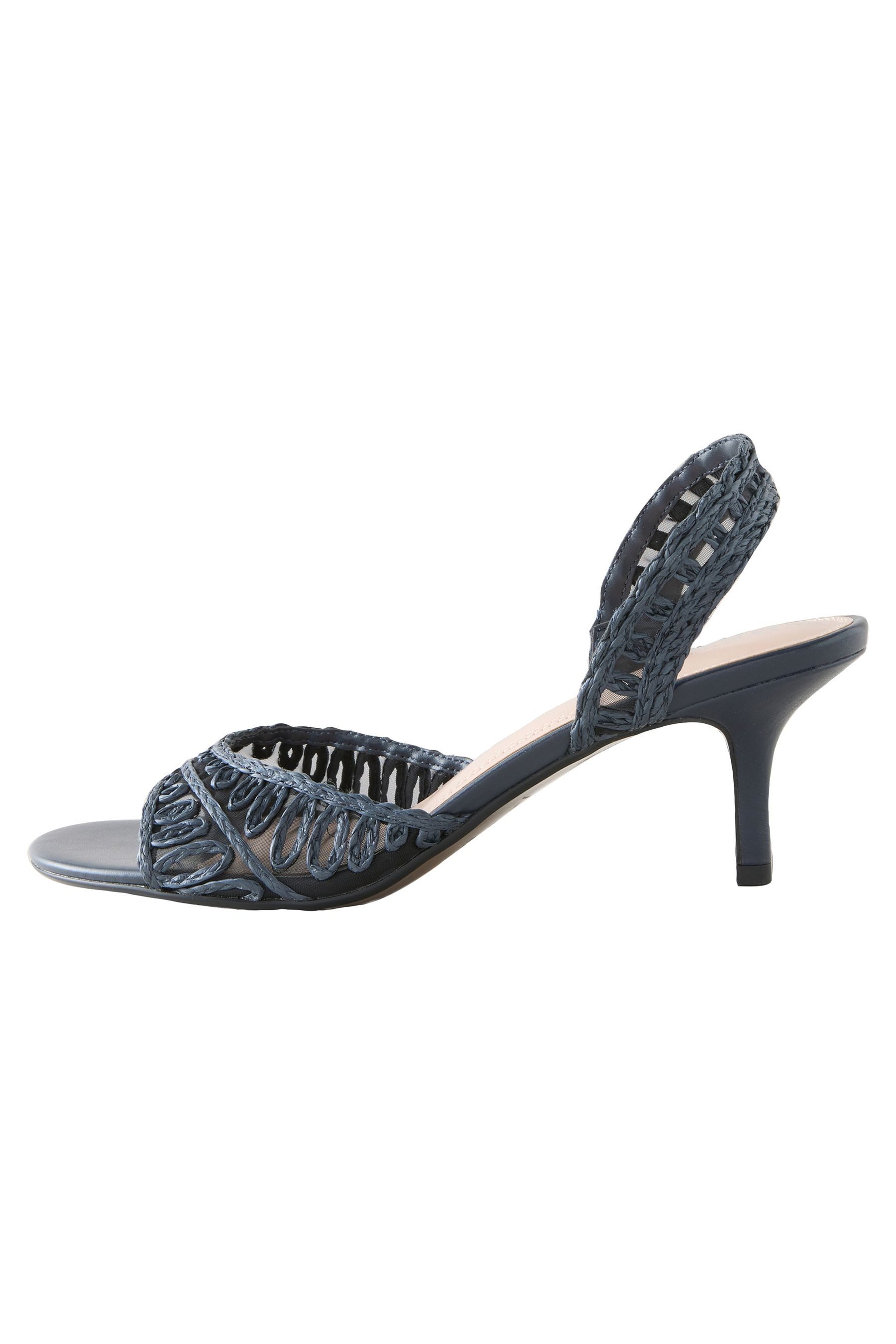 Next Zehenfreie Raffia-Sandaletten mit Absatz Sandalette