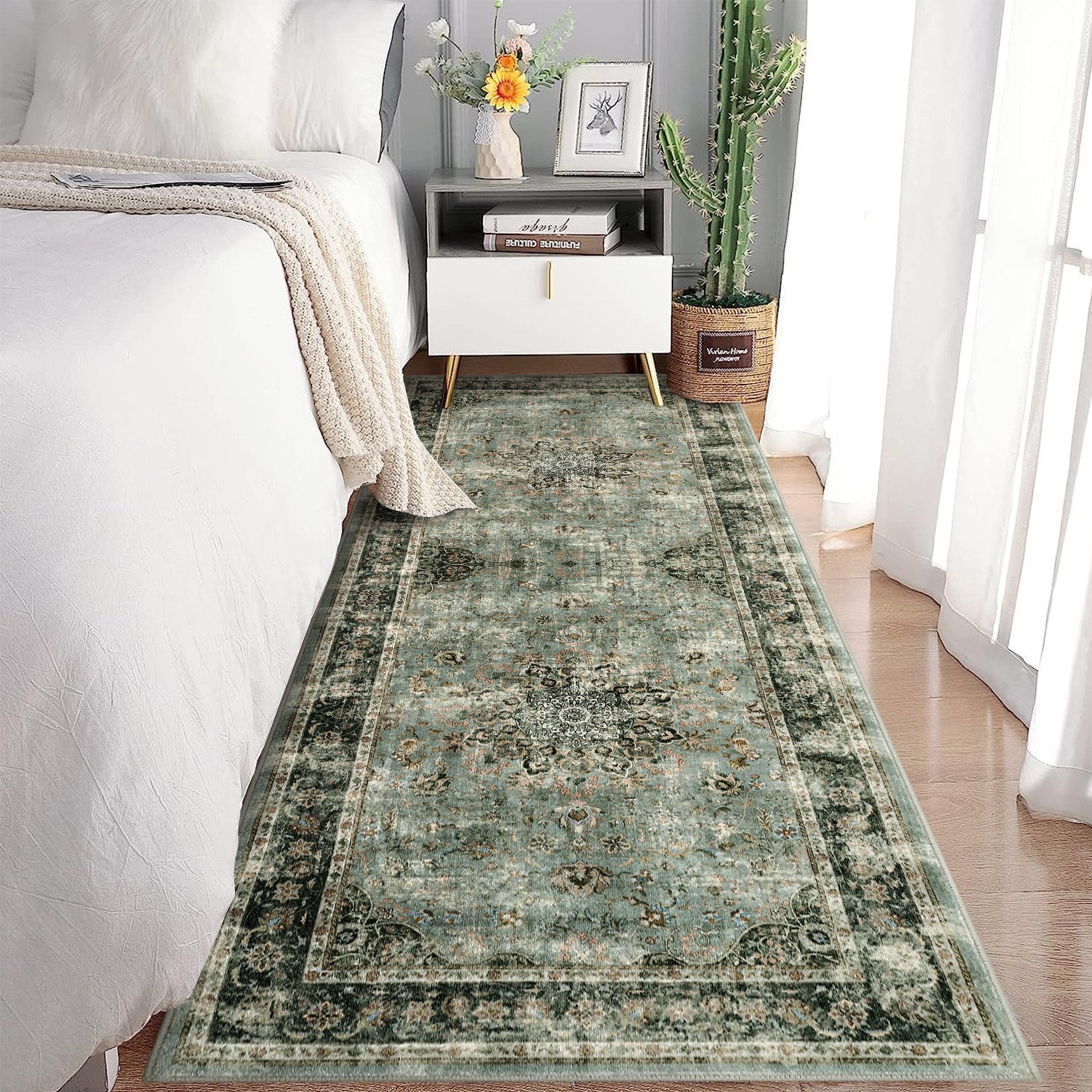 GarveeMore Teppich Teppich Wohnzimmer Waschbarer Vintage günstig online kaufen