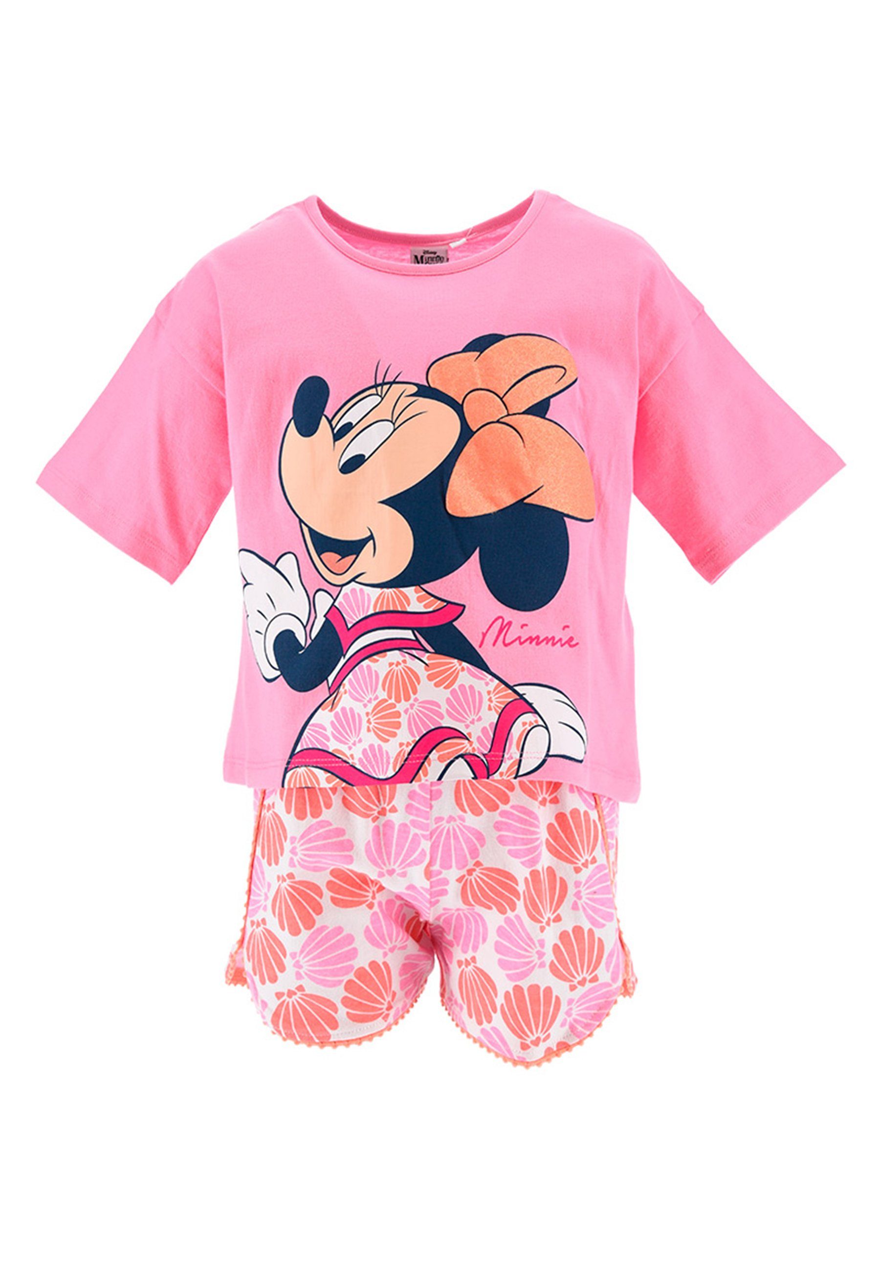 Disney Minnie Mouse T-Shirt & Shorts Bekleidungs-Set Mini Maus Shorty