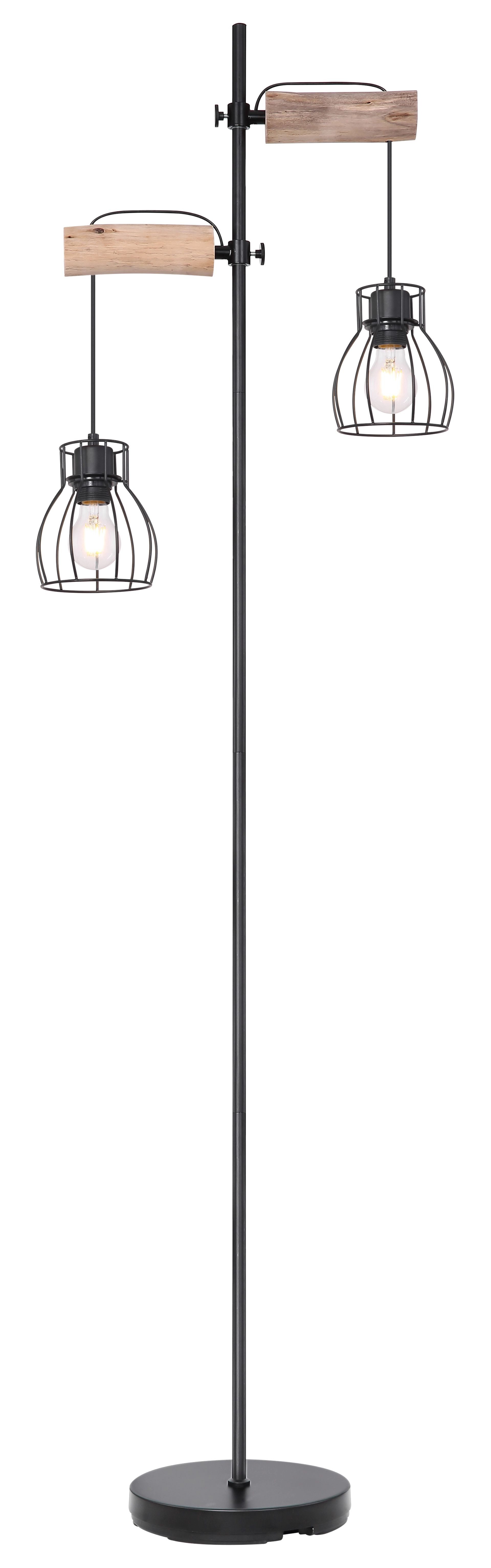 GLOBO LIGHTING Stehlampe MINA, ohne Leuchtmittel, Stehleuchte, Wohnzimmer, Holz, Design Leuchte