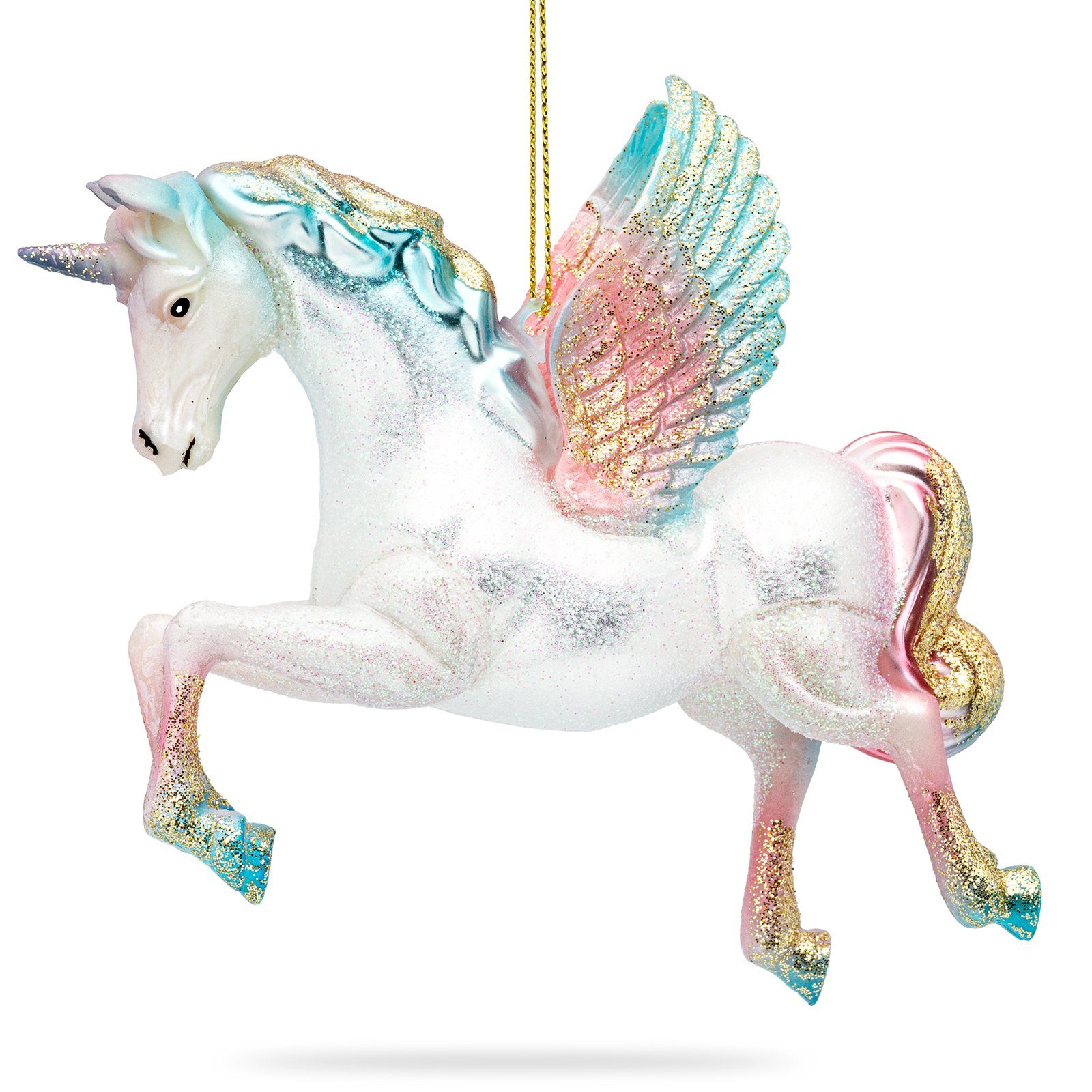 SIKORA Christbaumschmuck Einhorn besondere Weihnachtskugel Glas Anhänger – BS462, Christbaumschmuck Deko - traditionell, witzig & außergewöhnlich