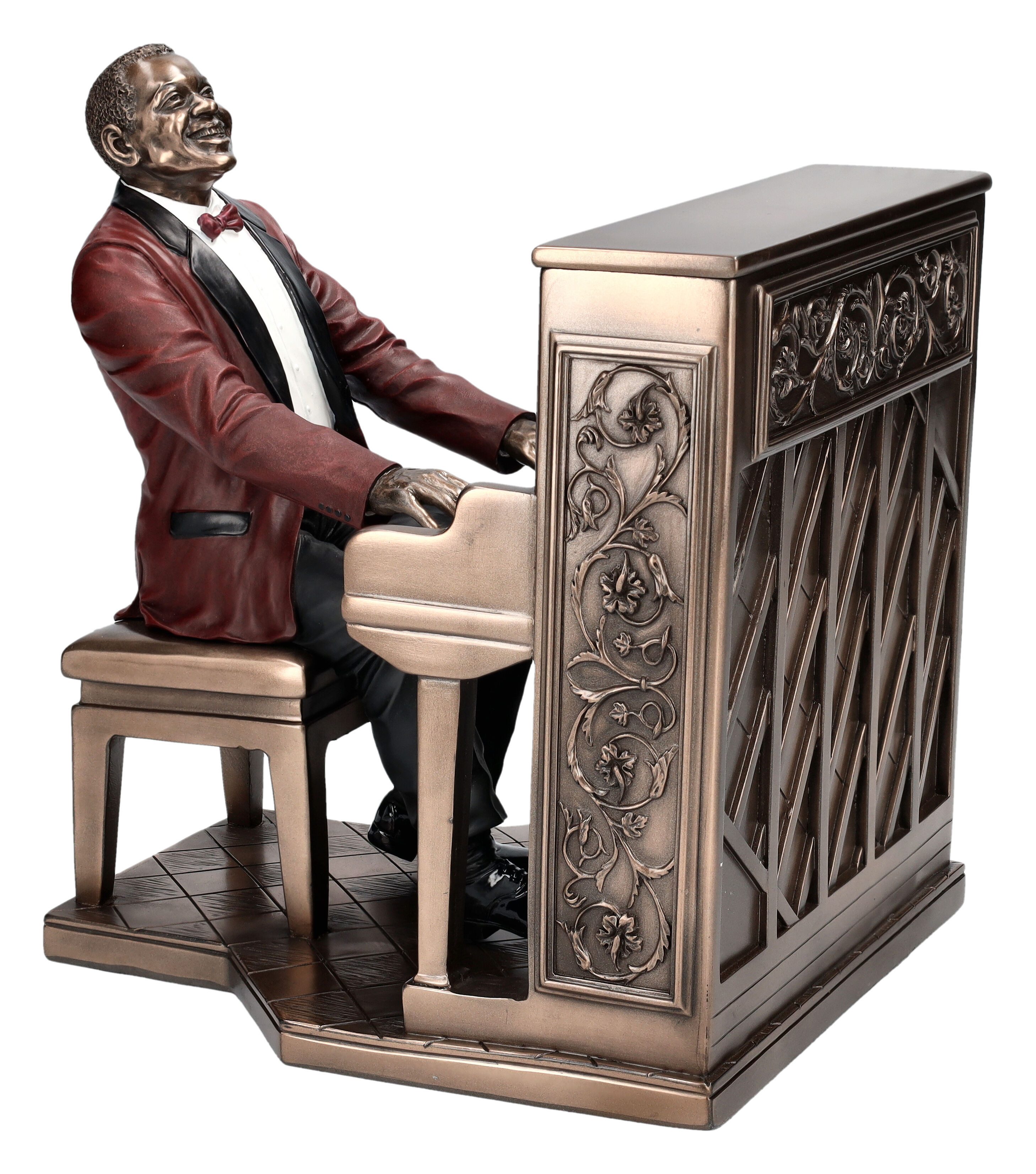 Figuren Shop GmbH Dekofigur Musiker Figur - Jazz Band Pianist - Dekofigur Klavierspieler