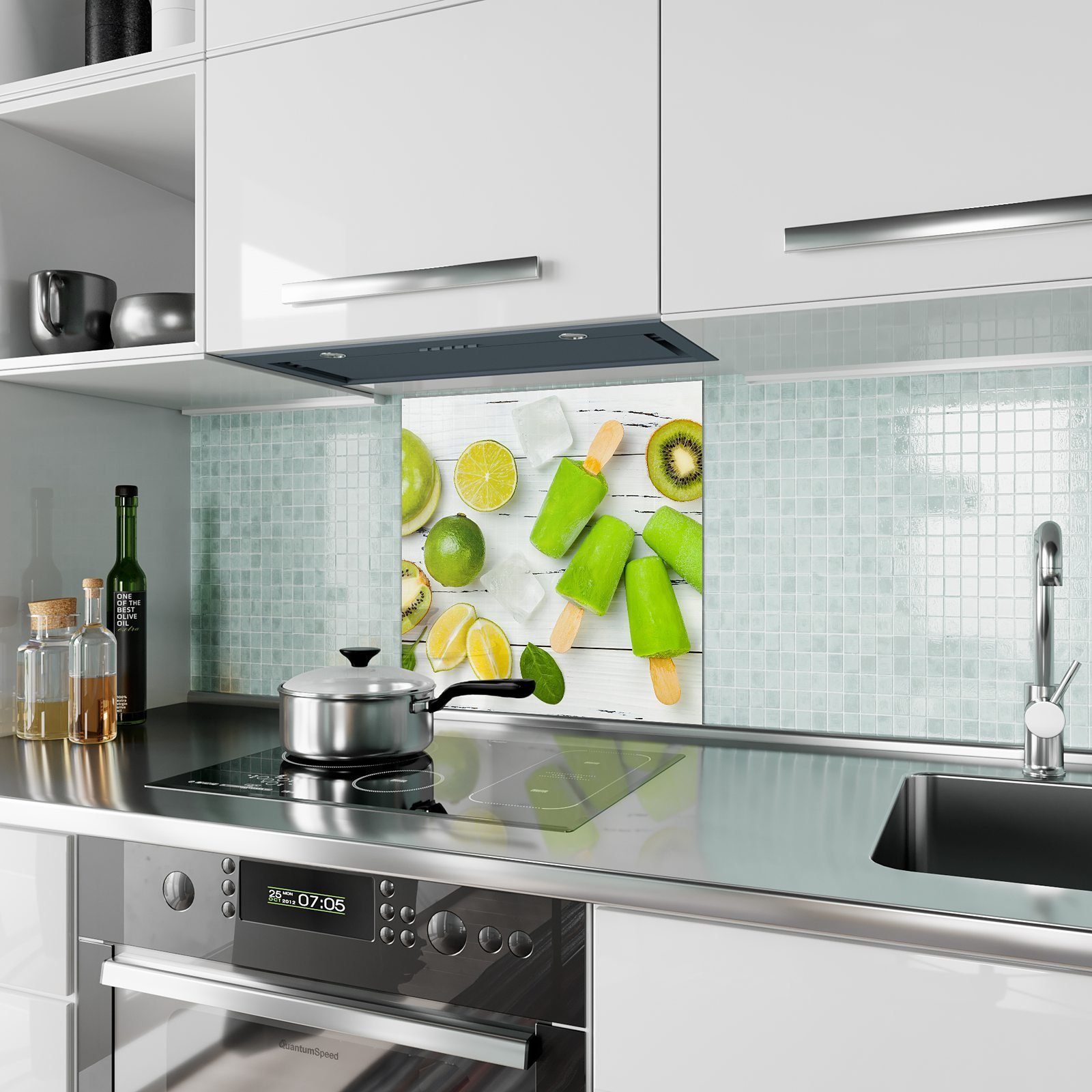 Motiv Küchenrückwand mit Küchenrückwand Fruchteis Spritzschutz Primedeco Glas