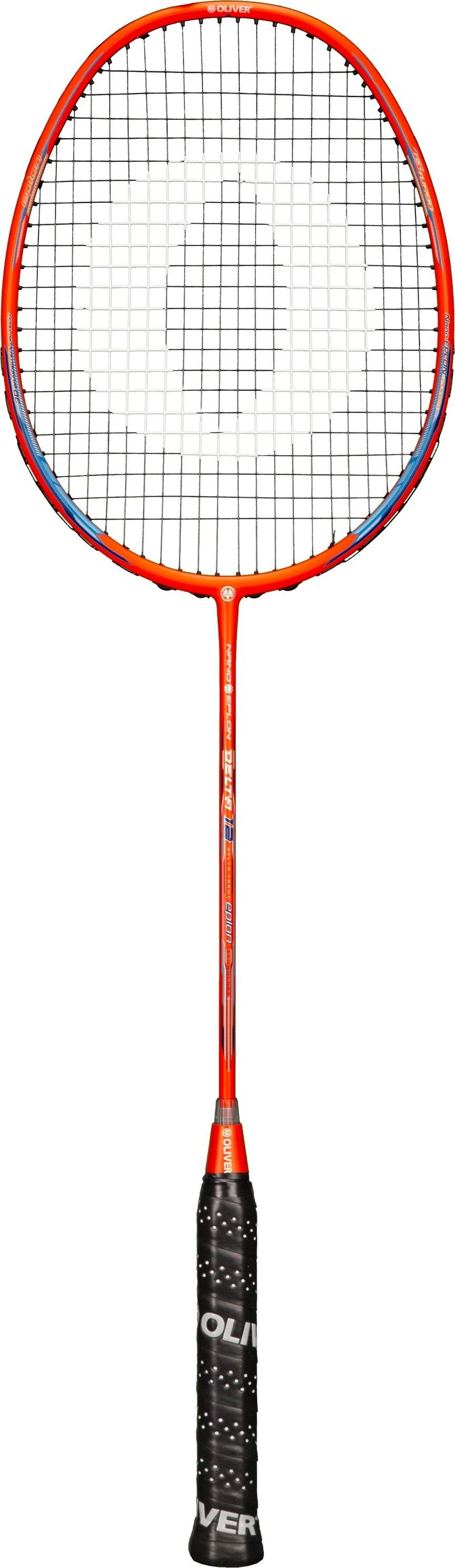 Badmintonschläger Delta 12 (90g/kopflastig/sehr steif) - besaitet