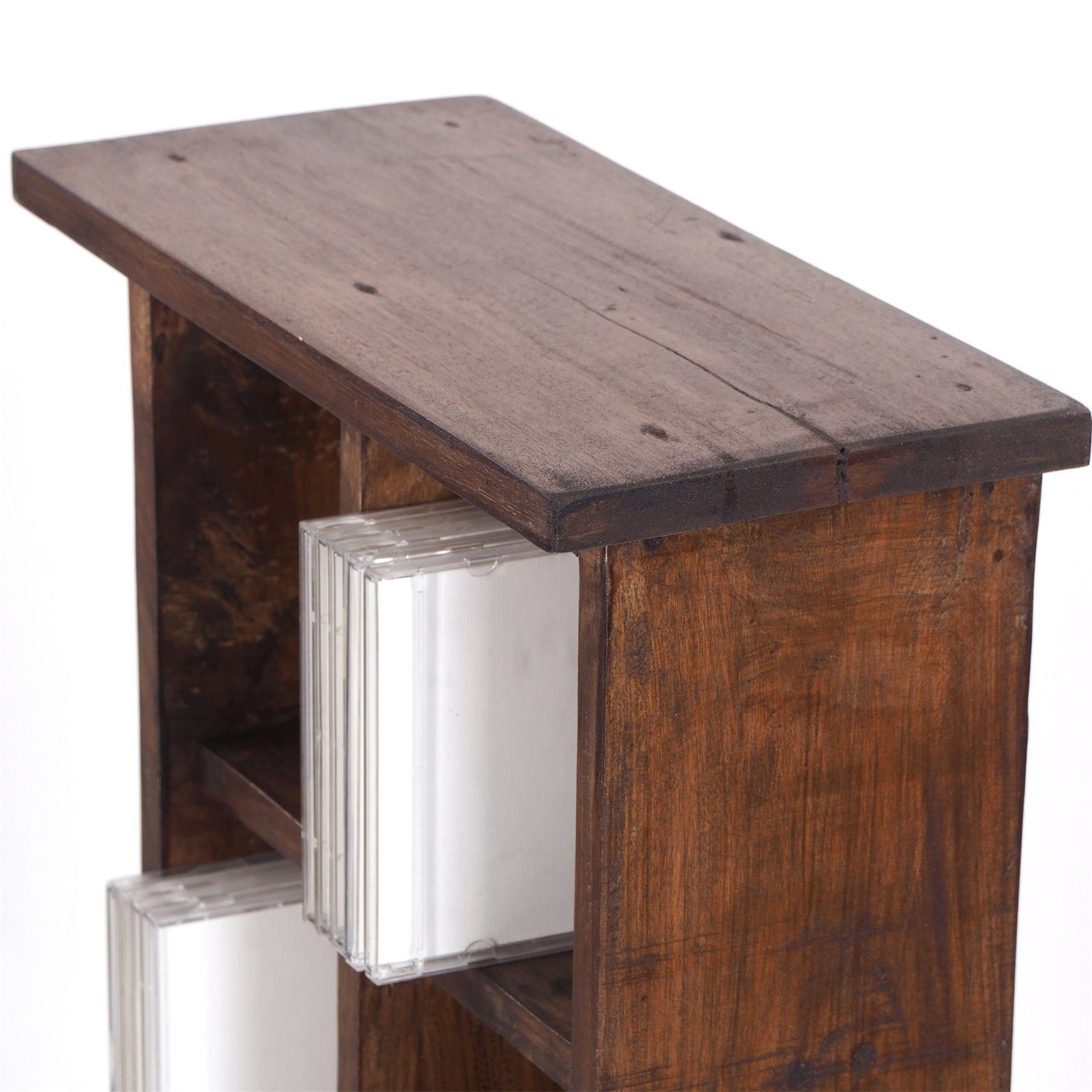 DESIGN DELIGHTS Regal RUSTIKALES CD & BÜCHERREGAL NATURE, 94x36cm(HxB) Holzregal 10 Fächer – Bild 5 von 5
