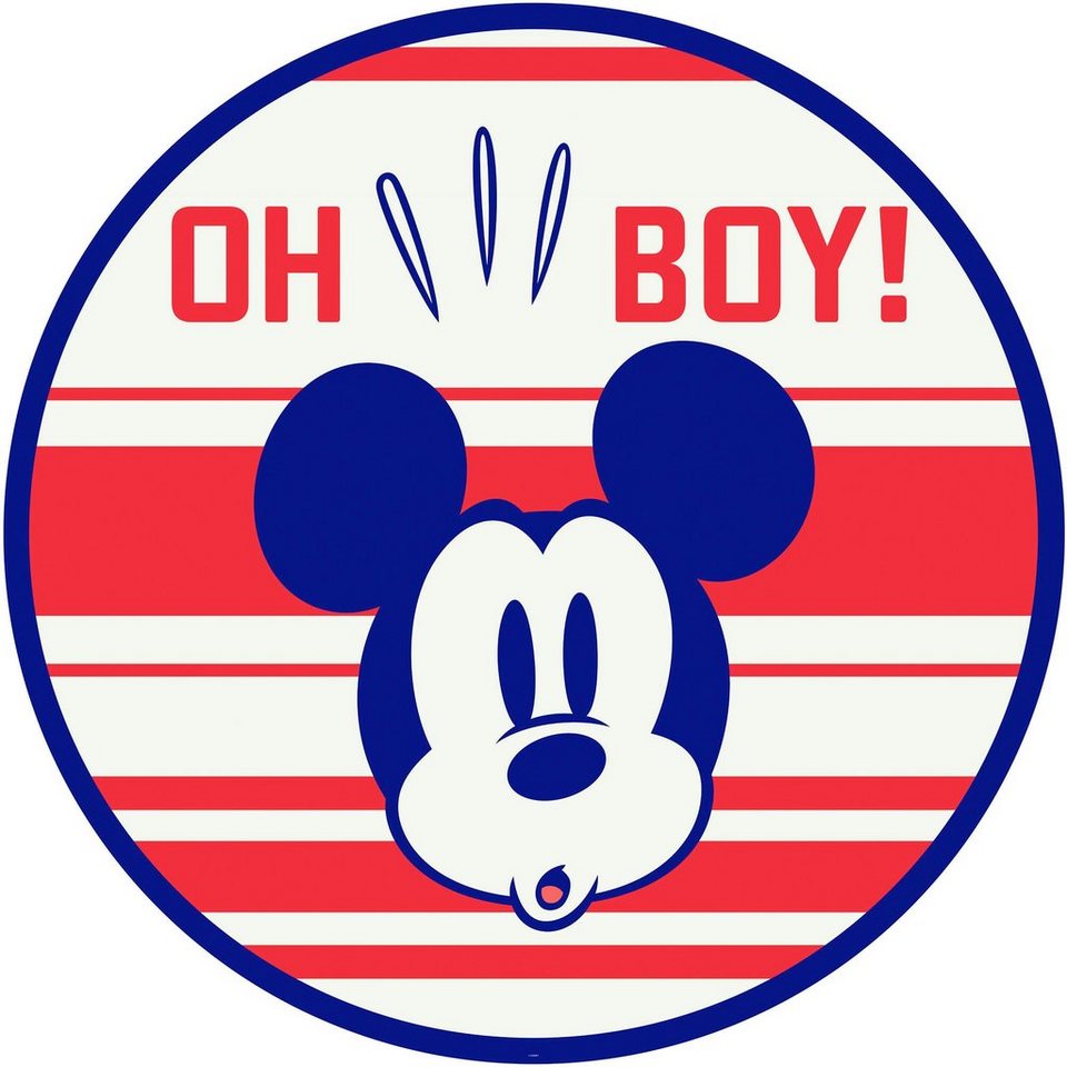 selbstklebend cm Komar Künstler: (Breite und x Disney, rund (1 Höhe), Wandtattoo Oh Boy 125x125 St), Mickey