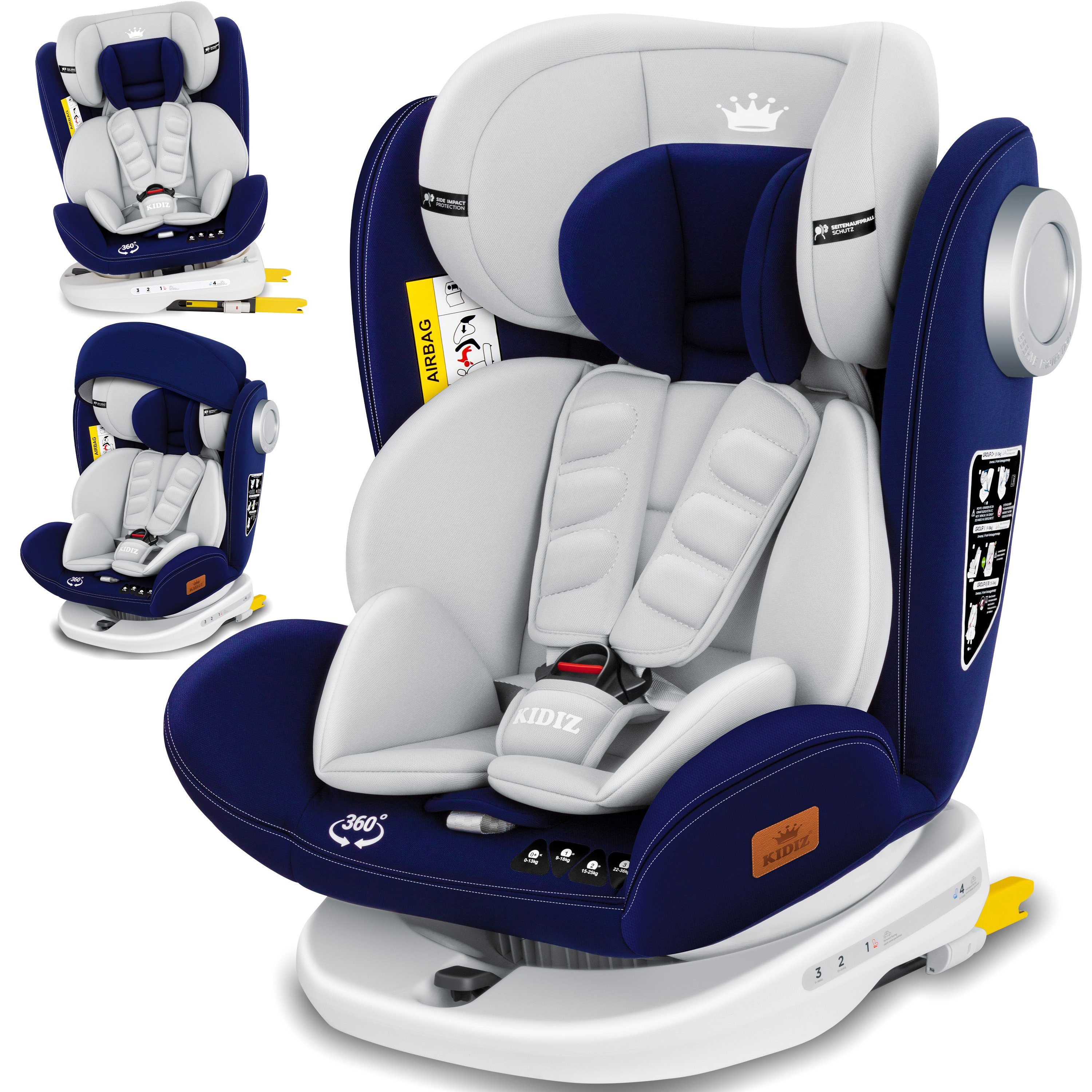 mit ISOFIX ECE R44 0-36 kg/0-12 Jahre Kindersitz Autokindersitz Gruppe 0+1/2/3 