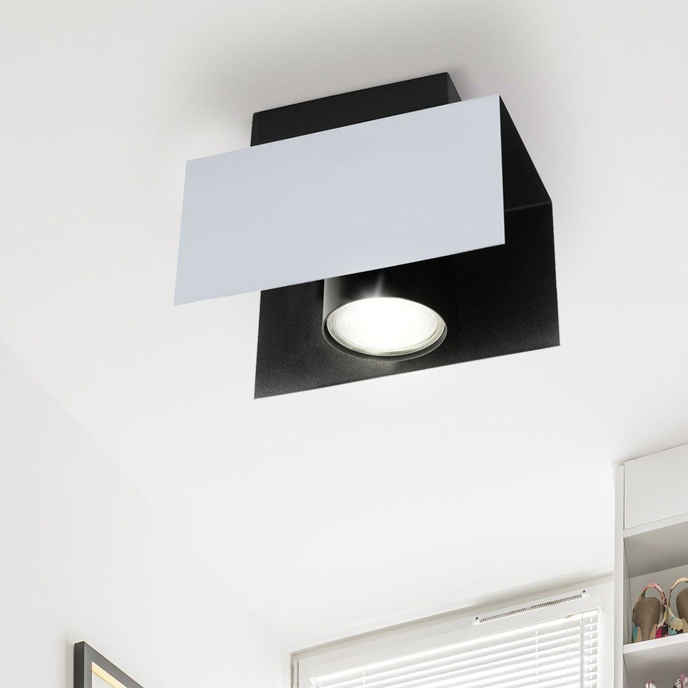 EGLO LED Deckenspot, Leuchtmittel inklusive, Warmweiß, LED Design  Deckenlampe Wohnzimmer Deckenleuchte schwarz