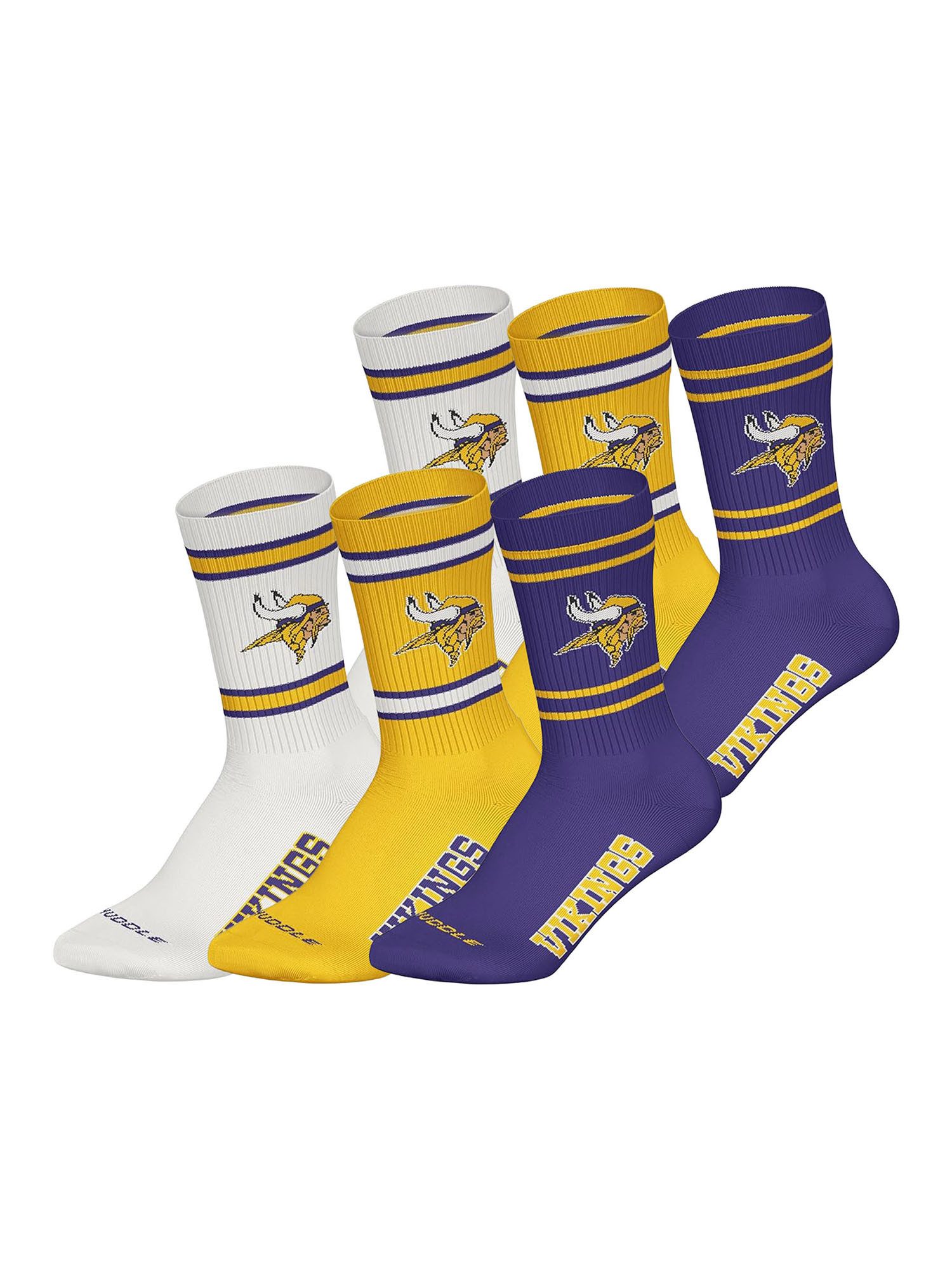 HUDDLE Freizeitsocken Minnesota Vikings Crew (6-Paar) Casual Socken, Alltag günstig online kaufen