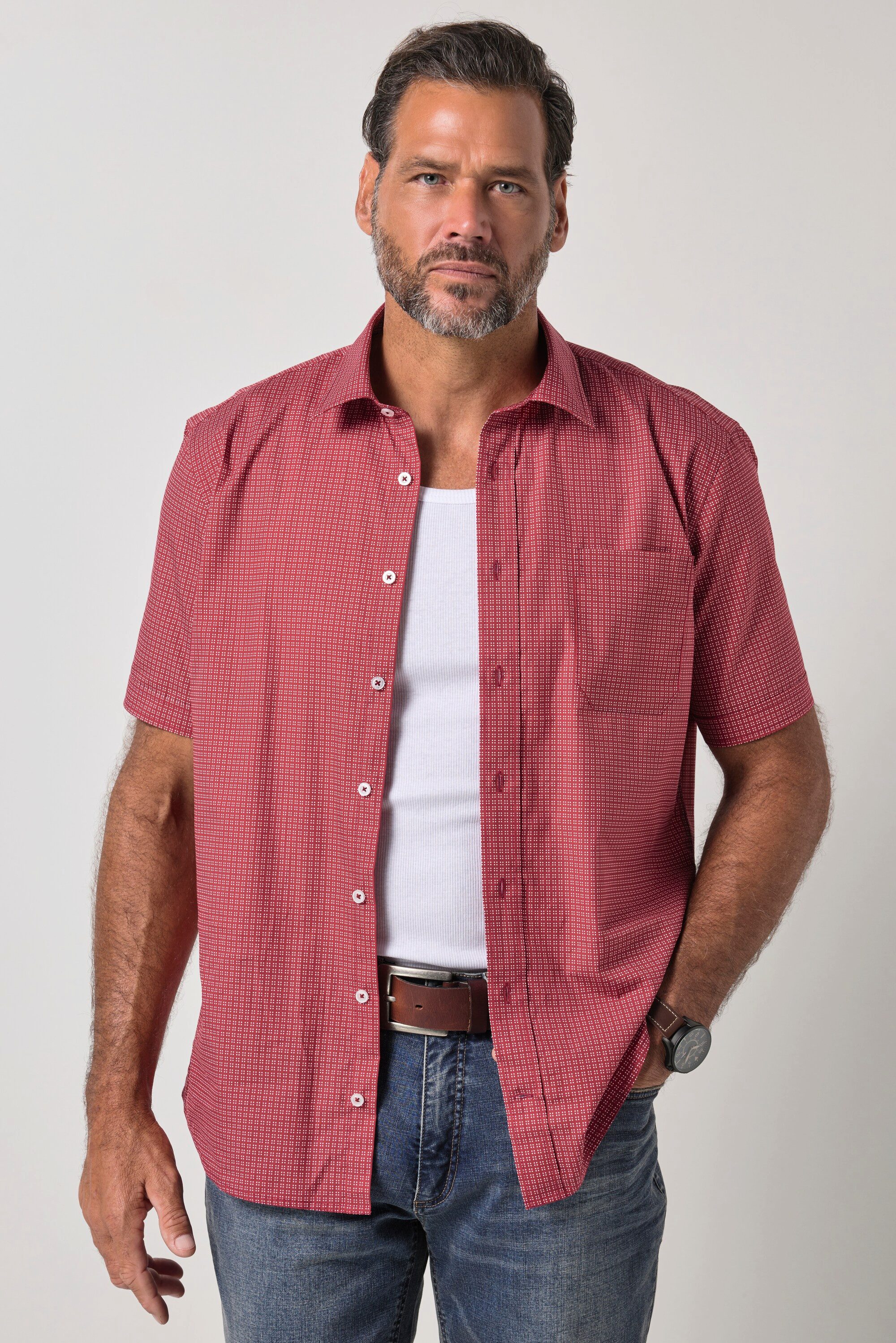 JP1880 Kurzarmhemd Hemd Halbarm Alloverdruck Modern Fit bis 8XL