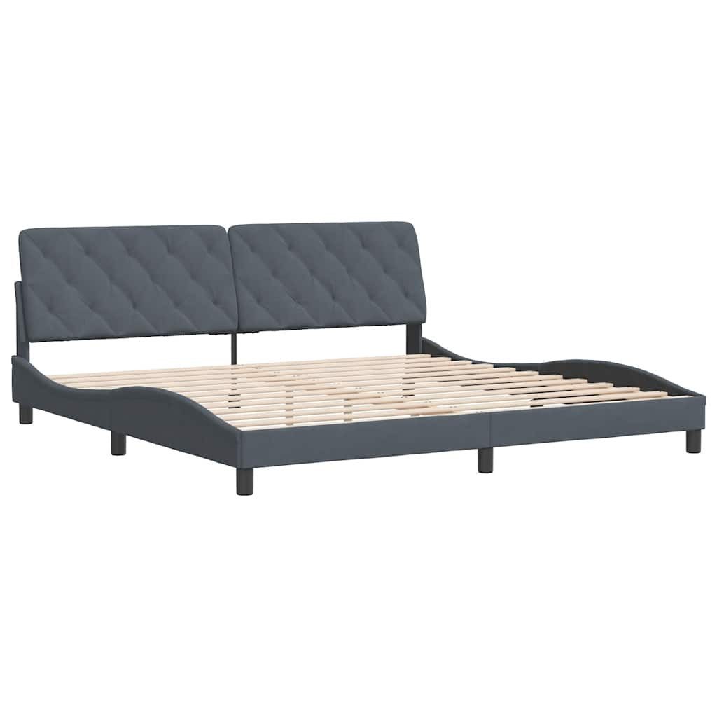 vidaXL Bett Bettgestell ohne Matratze Dunkelgrau 200x200 cm Samt