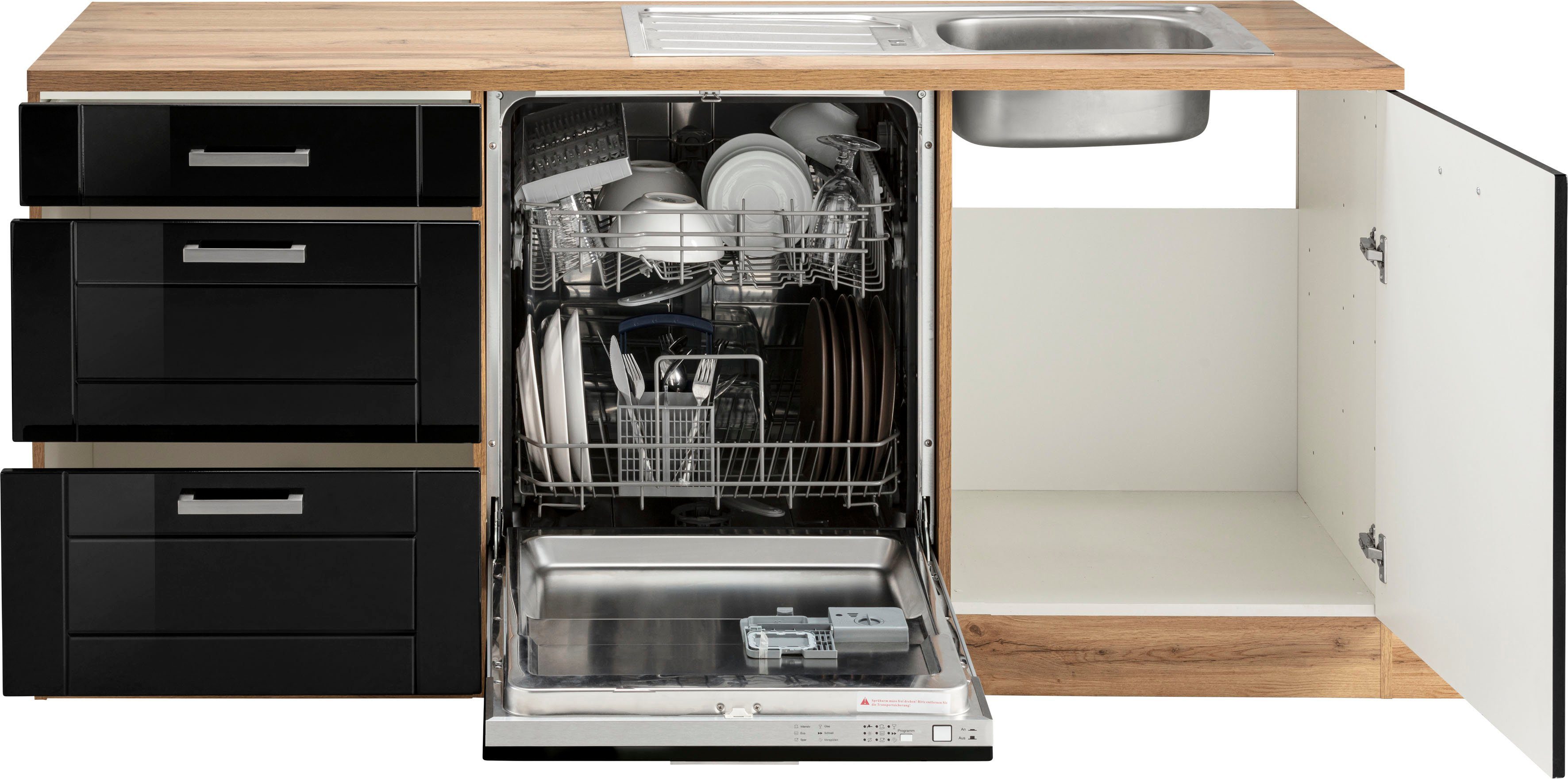 KOCHSTATION Winkelküche KS-Tinnum, mit E-Geräten, Stellbreite 240/270 cm