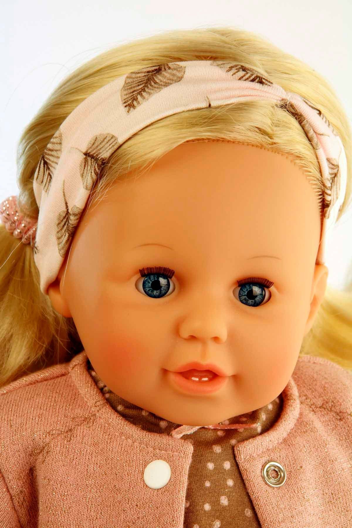 Schildkröt Babypuppe Puppe Susi 45 cm blonde Haare, blaue Schlafaugen, Made in Germany