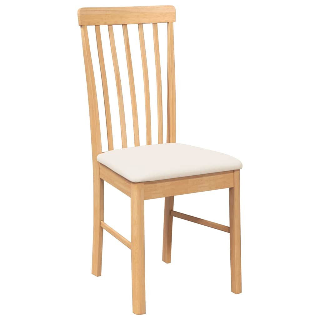 vidaXL Esszimmerstuhl Esszimmerstühle mit Kissen 2 Stk. Massivholz Gummibaum (1 St)