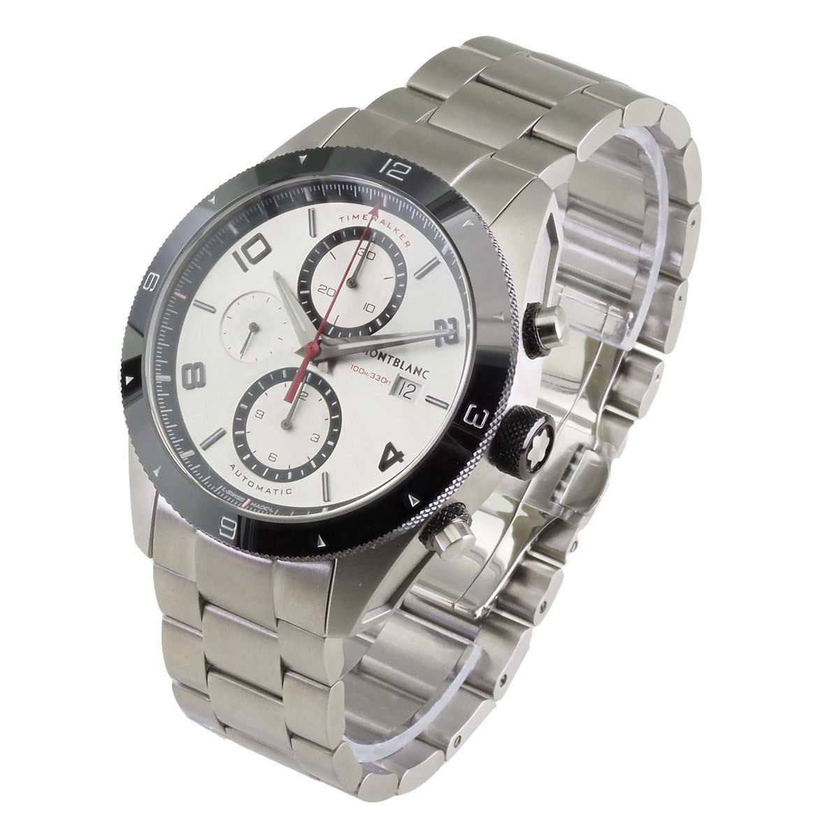 MONTBLANC Chronograph schweizer Timewalker 116099 Steel Ceramic Herren Uhr Automatik, Schweizer Automatikwerk
