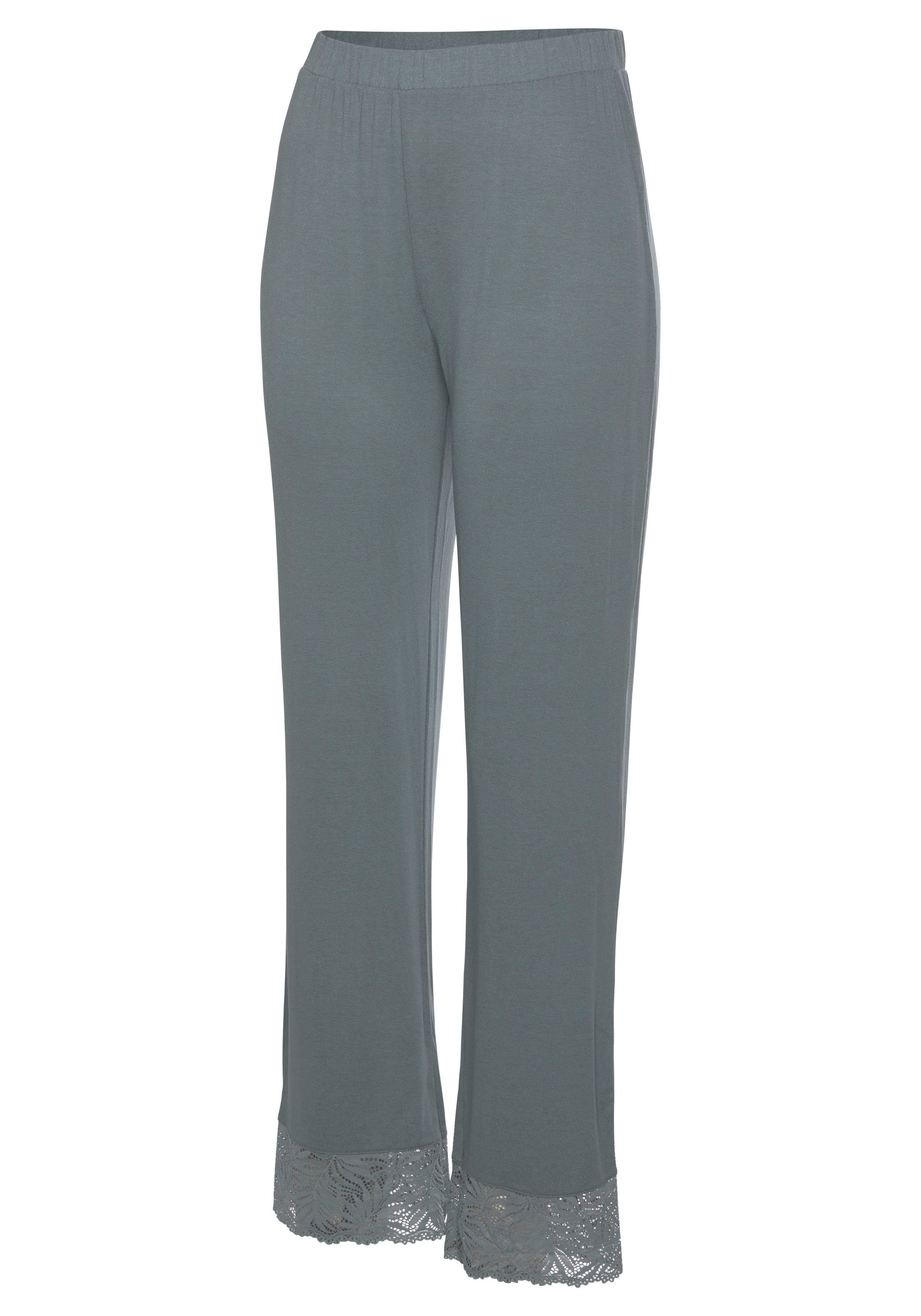 LASCANA Schlafhose mit edlen Spitzendetails