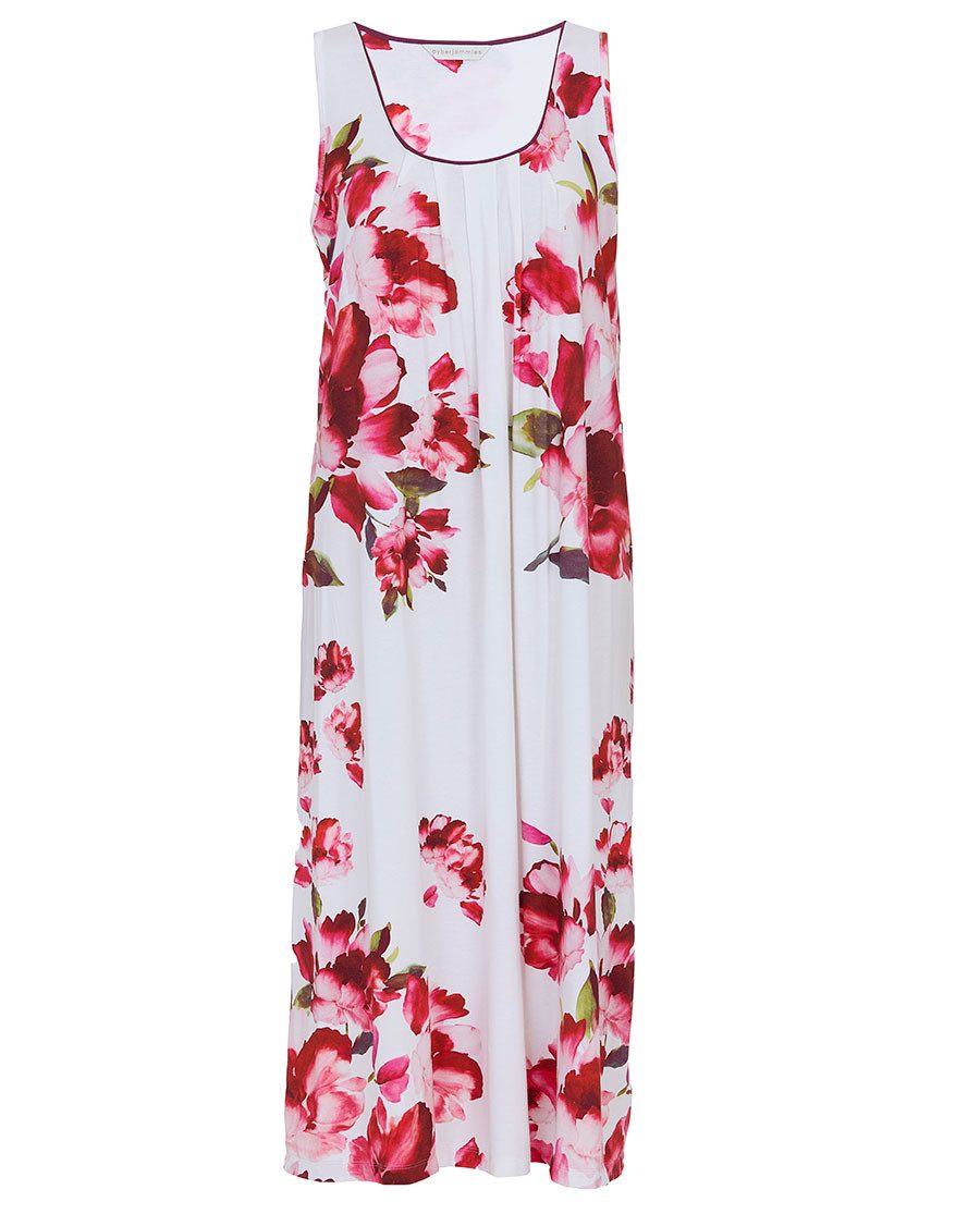 Cyberjammies Nachthemd Edles Damen Schlafshirt ohne Arm (1-tlg) Blumen