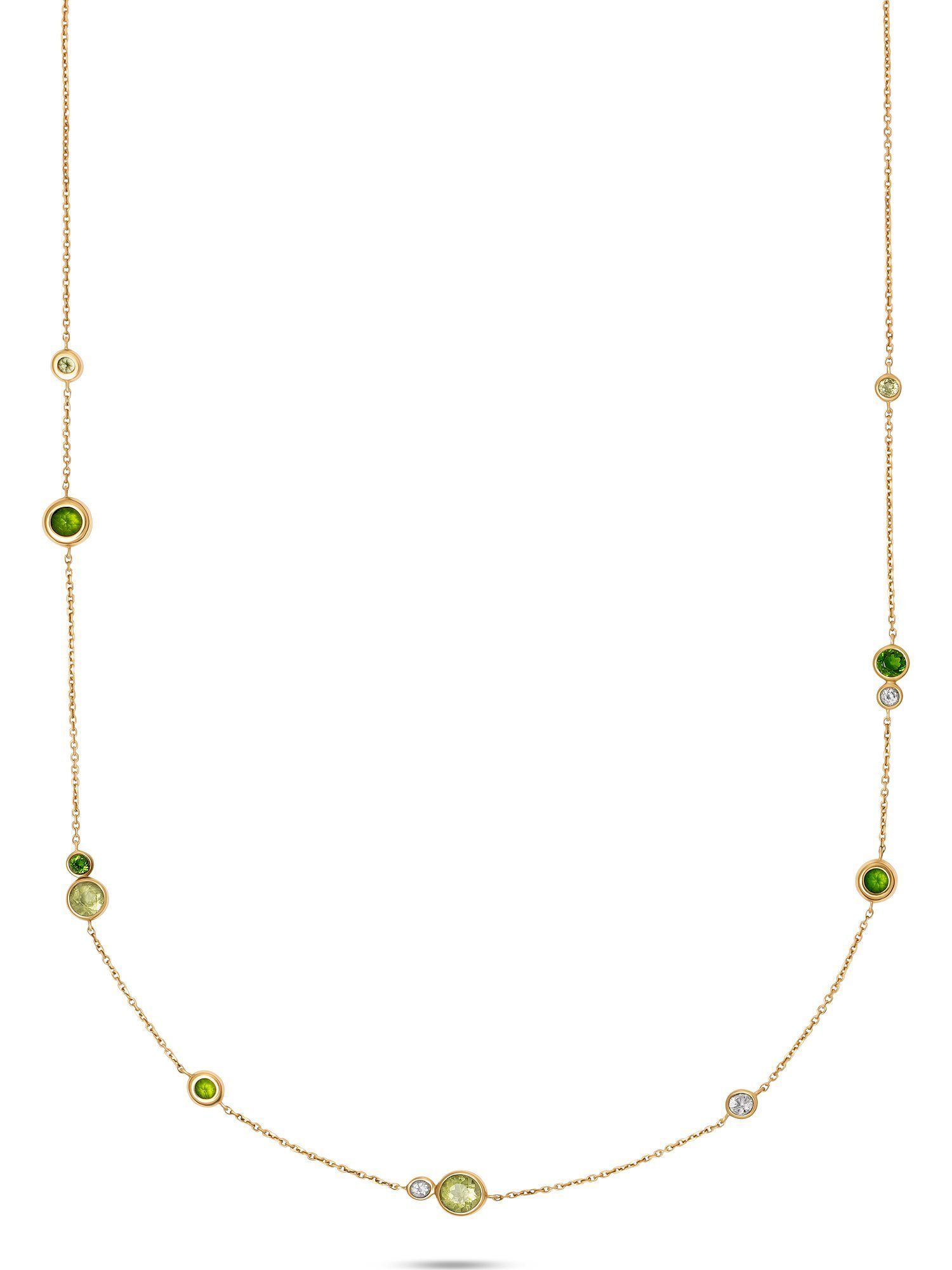 CHRIST Collier CHRIST Damen-Kette 375er Gelbgold 4 Peridot