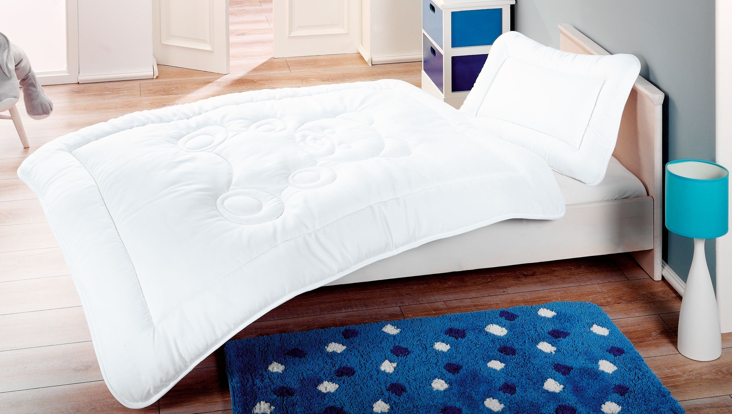 KiGATEX Kinderbettdecke + Kopfkissen Kinderbettenset mit Bärchensteppung, F günstig online kaufen