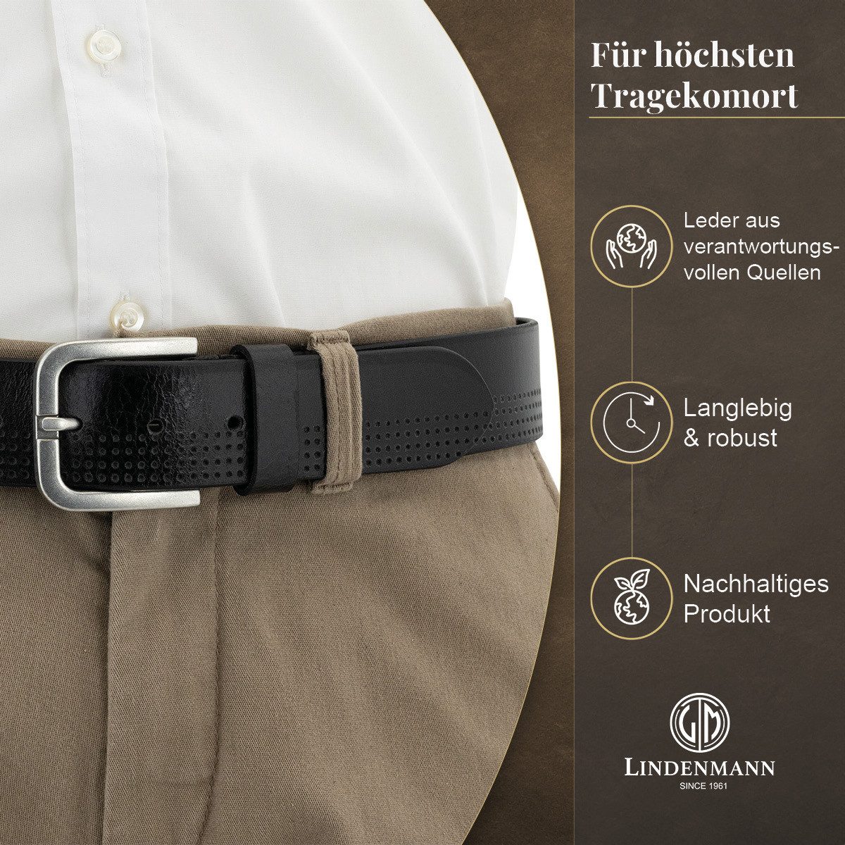 LINDENMANN Ledergürtel