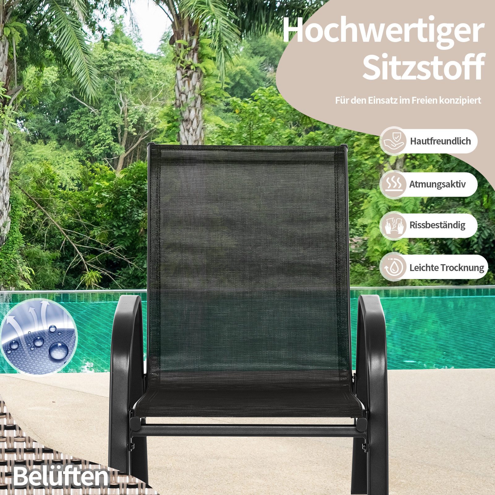 COSTWAY Gartenstuhl 2er Set Schaukelstuhl (2 günstig online kaufen