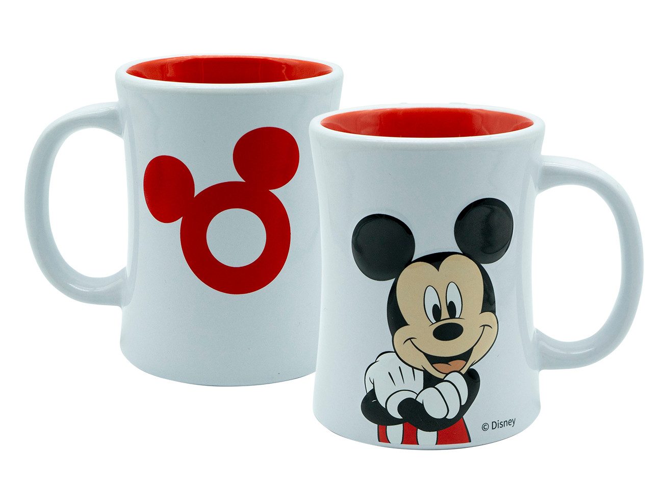 Geda Labels GmbH Tasse Mickey 3D Relief, 1-tlg., Steingut, Rot, 360ml, erhabenes Motiv - 3D Optik