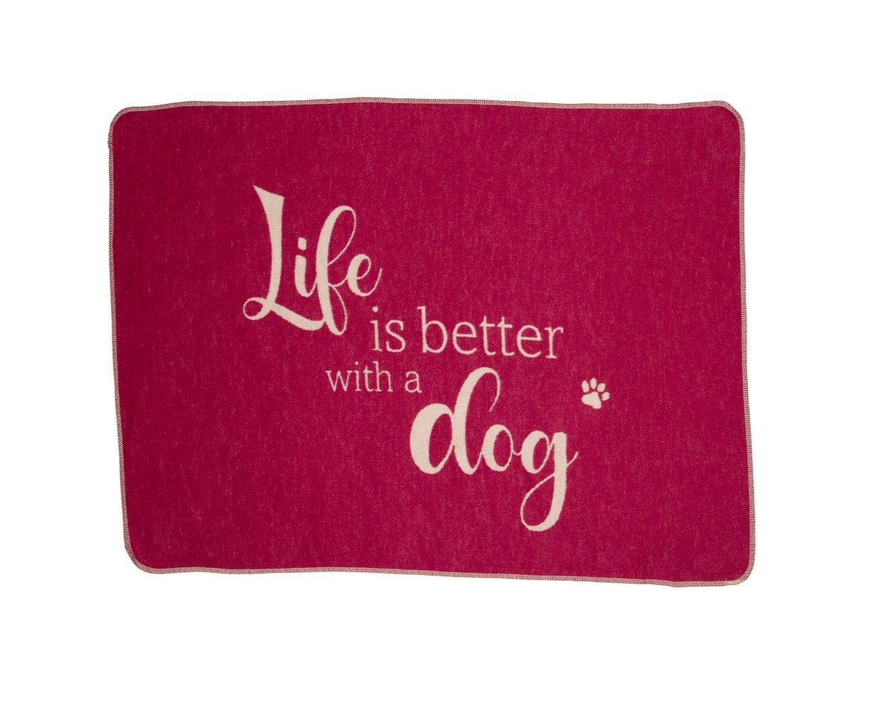 DAVID FUSSENEGGER Tierdecke Hundedecke 'life is better' 70 x 90 cm