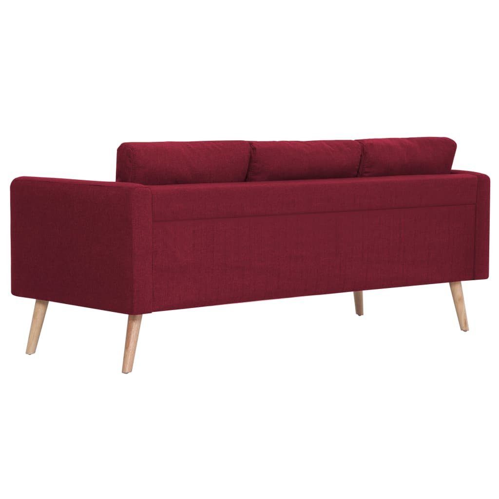 Couch Sofa Weinrot vidaXL 3-Sitzer-Sofa Stoff