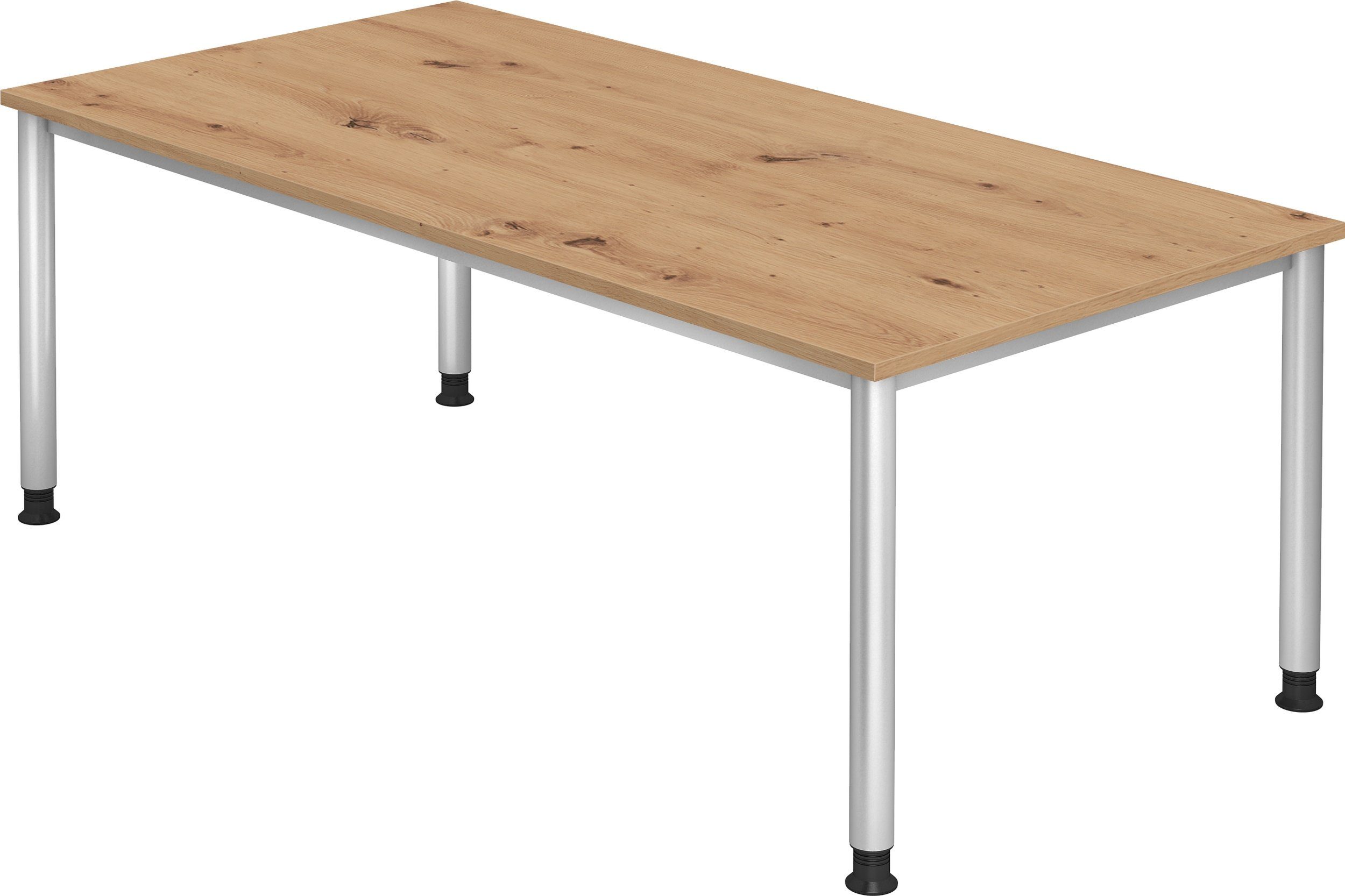 bümö Schreibtisch Schreibtisch Serie-H, Rechteck: 200 x 100 cm - Dekor: Asteiche