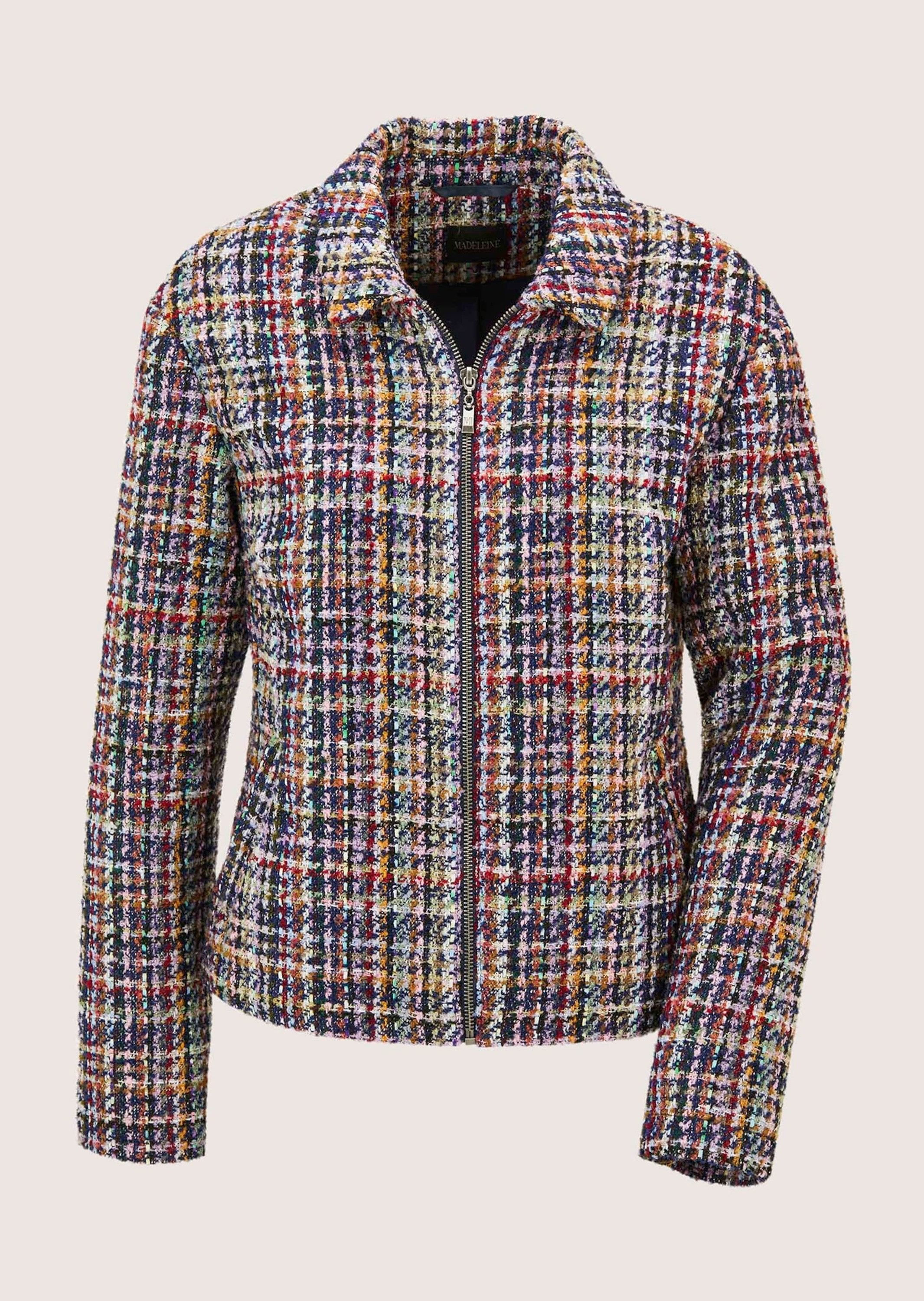MADELEINE Kurzblazer Moderner Kurzblazer mit Zipper Blazer mit Klappkragen und langen Ärmeln – Bild 5 von 5